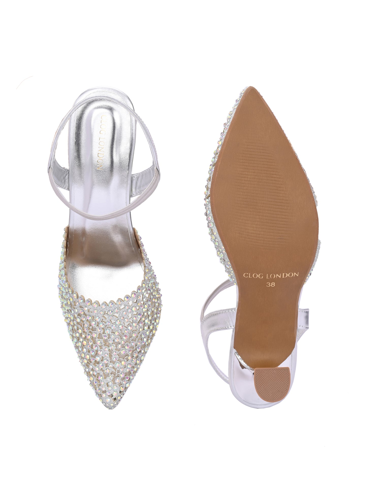 Women Silver Pumps Heeled Sandals