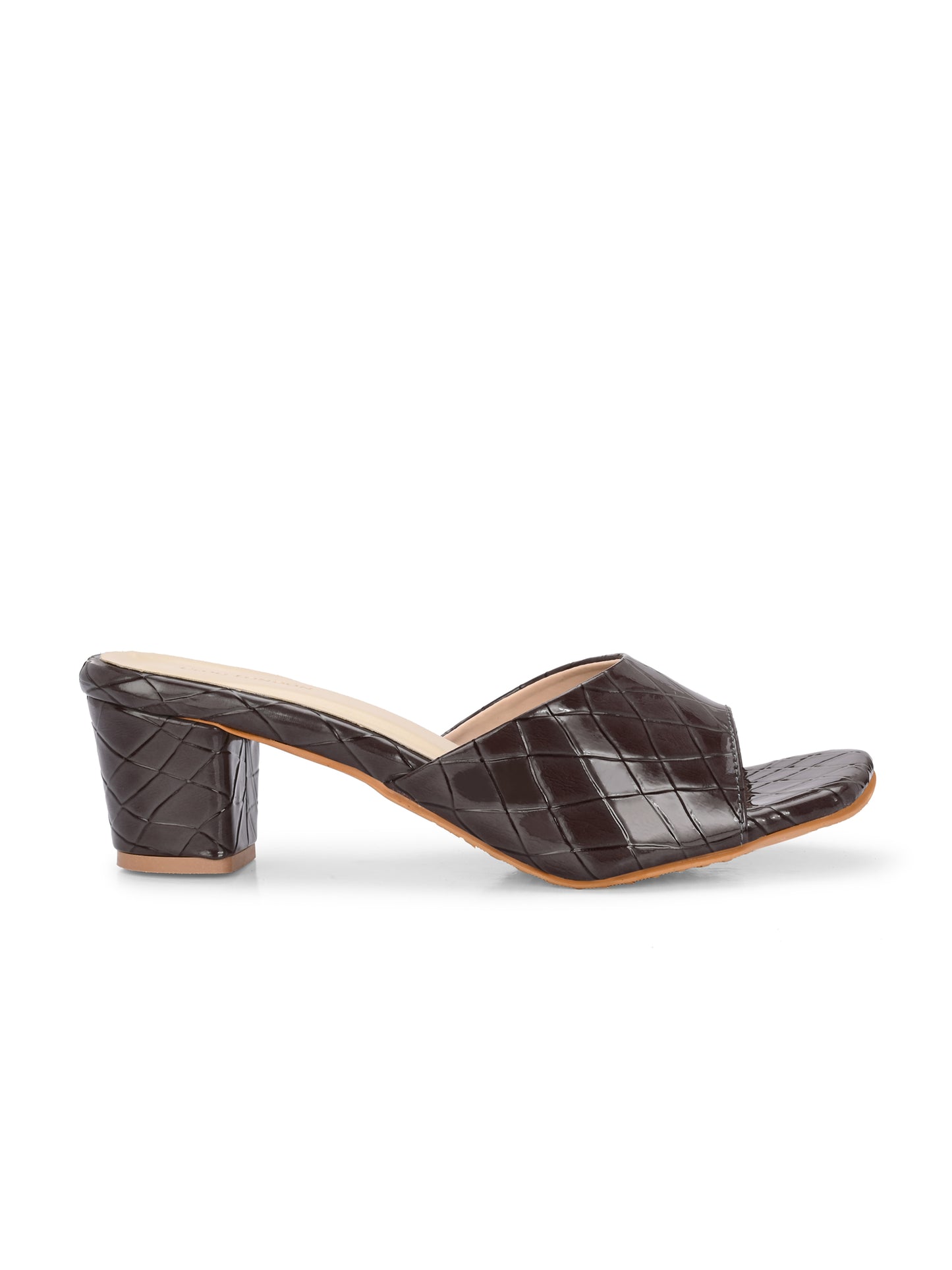 Women Brown Open Toe Block Heels Sandals