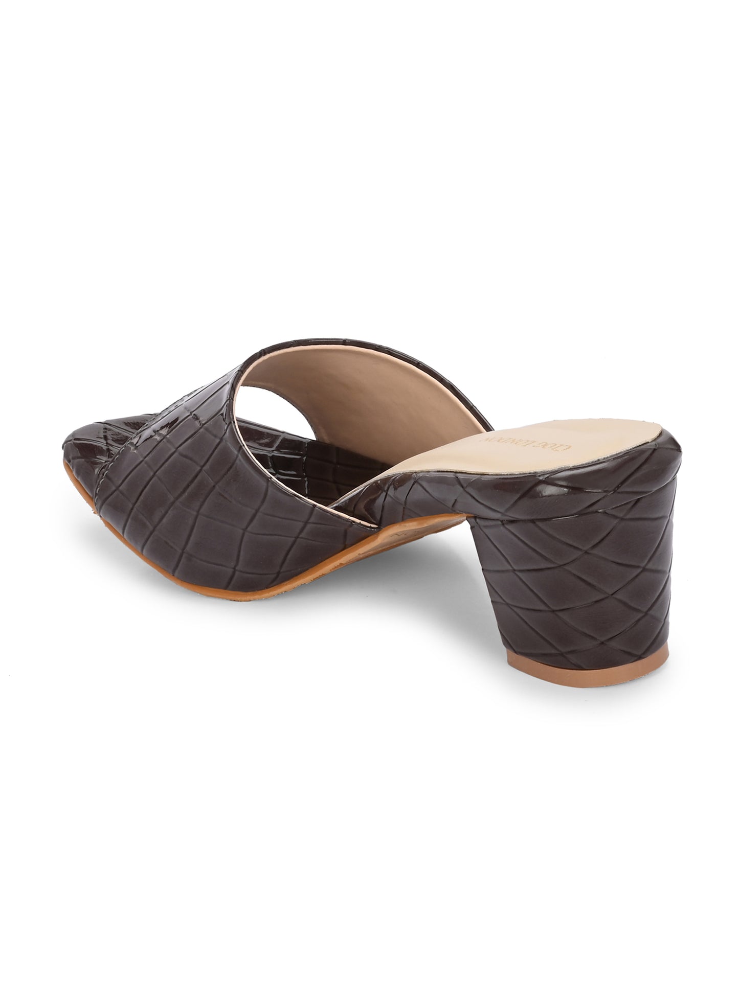 Women Brown Open Toe Block Heels Sandals