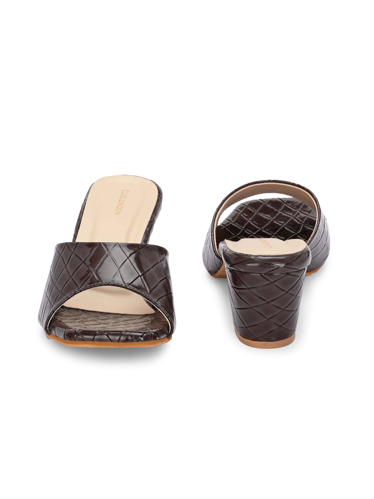 Women Brown Open Toe Block Heels Sandals