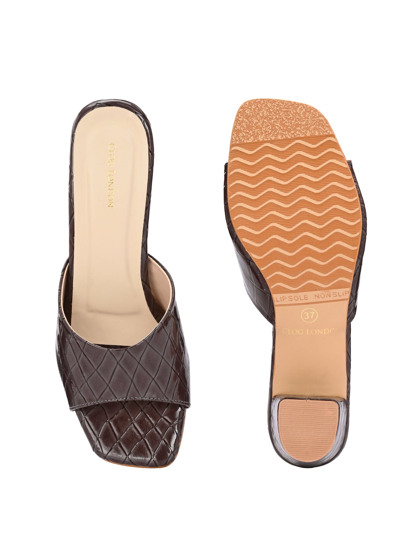 Women Brown Open Toe Block Heels Sandals
