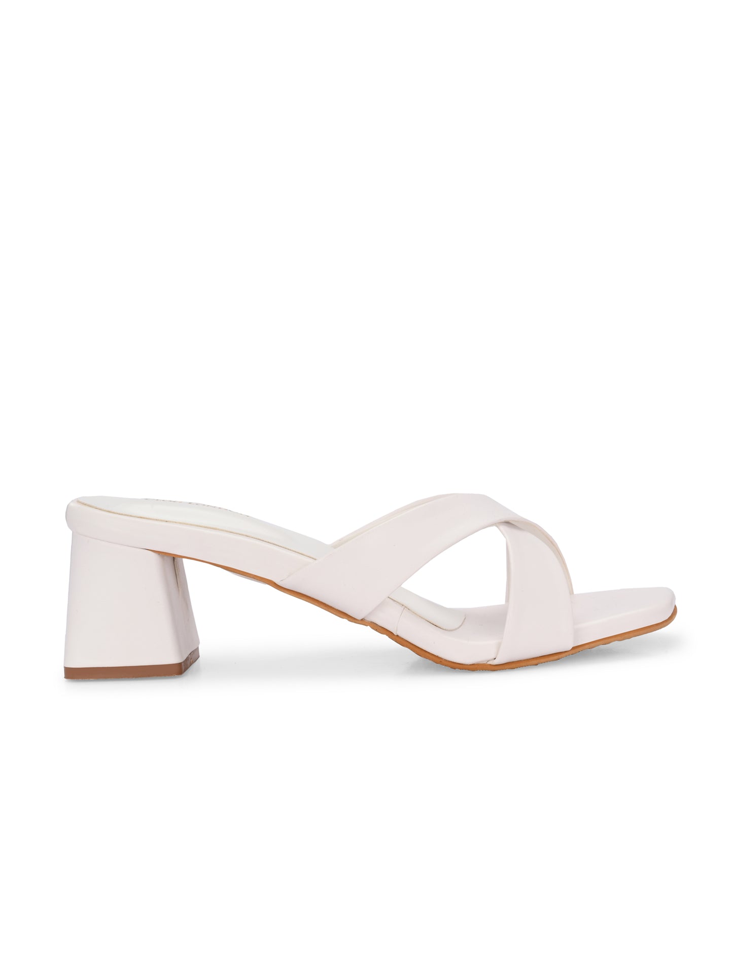 Women Black Cross Strap Heels Sandals