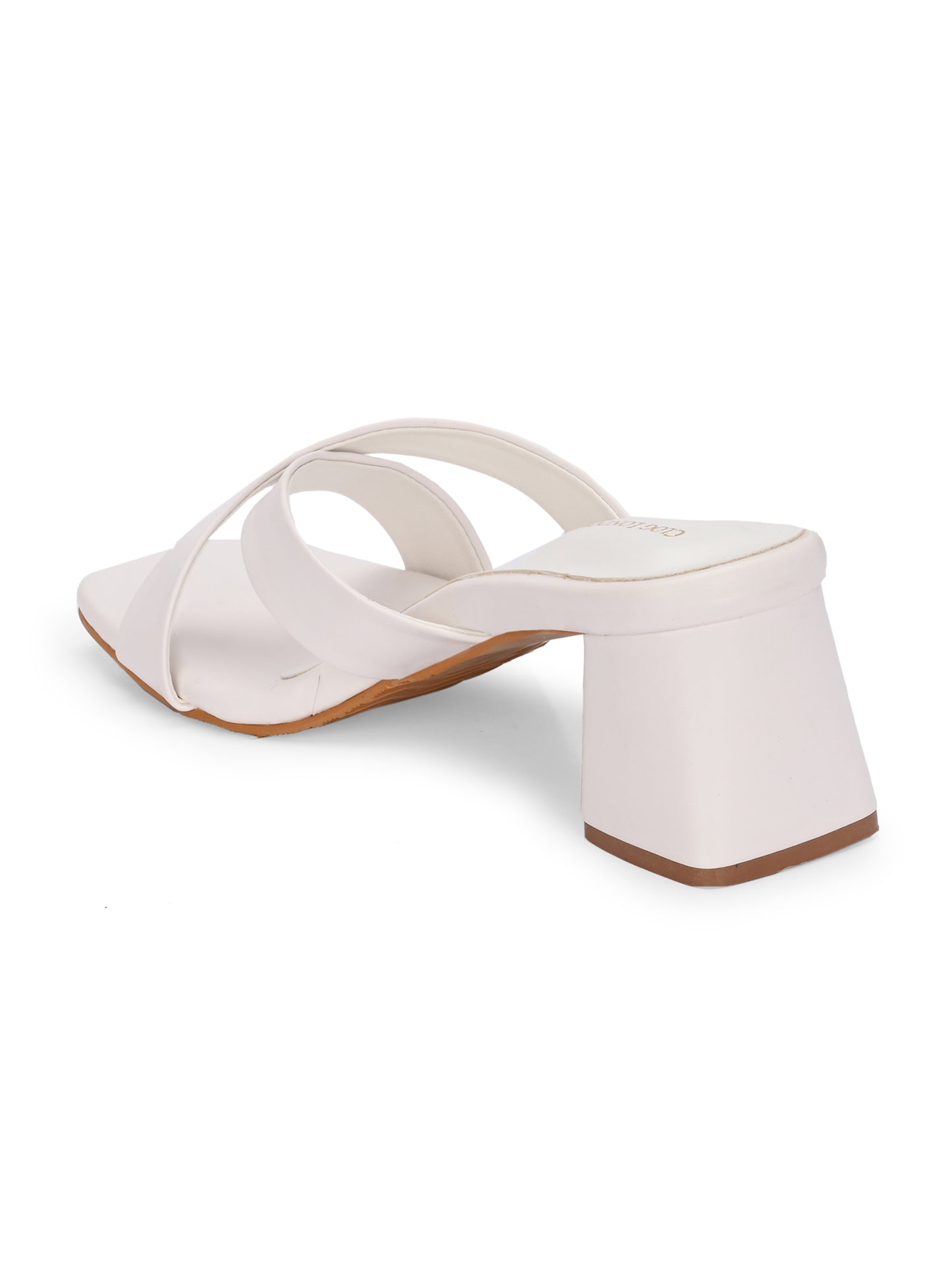 Women Black Cross Strap Heels Sandals