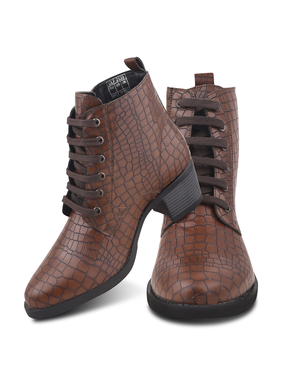 Women Black Lace-up-Ankle Boots