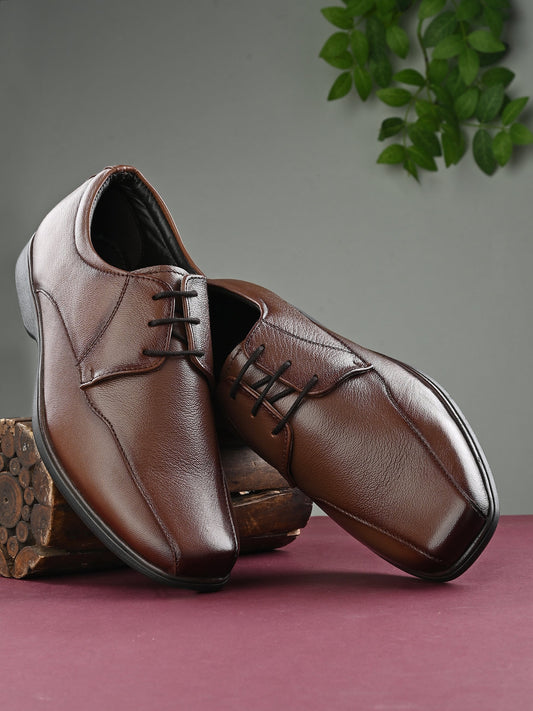 Men's Textured Leather Formal Derby Shoes
