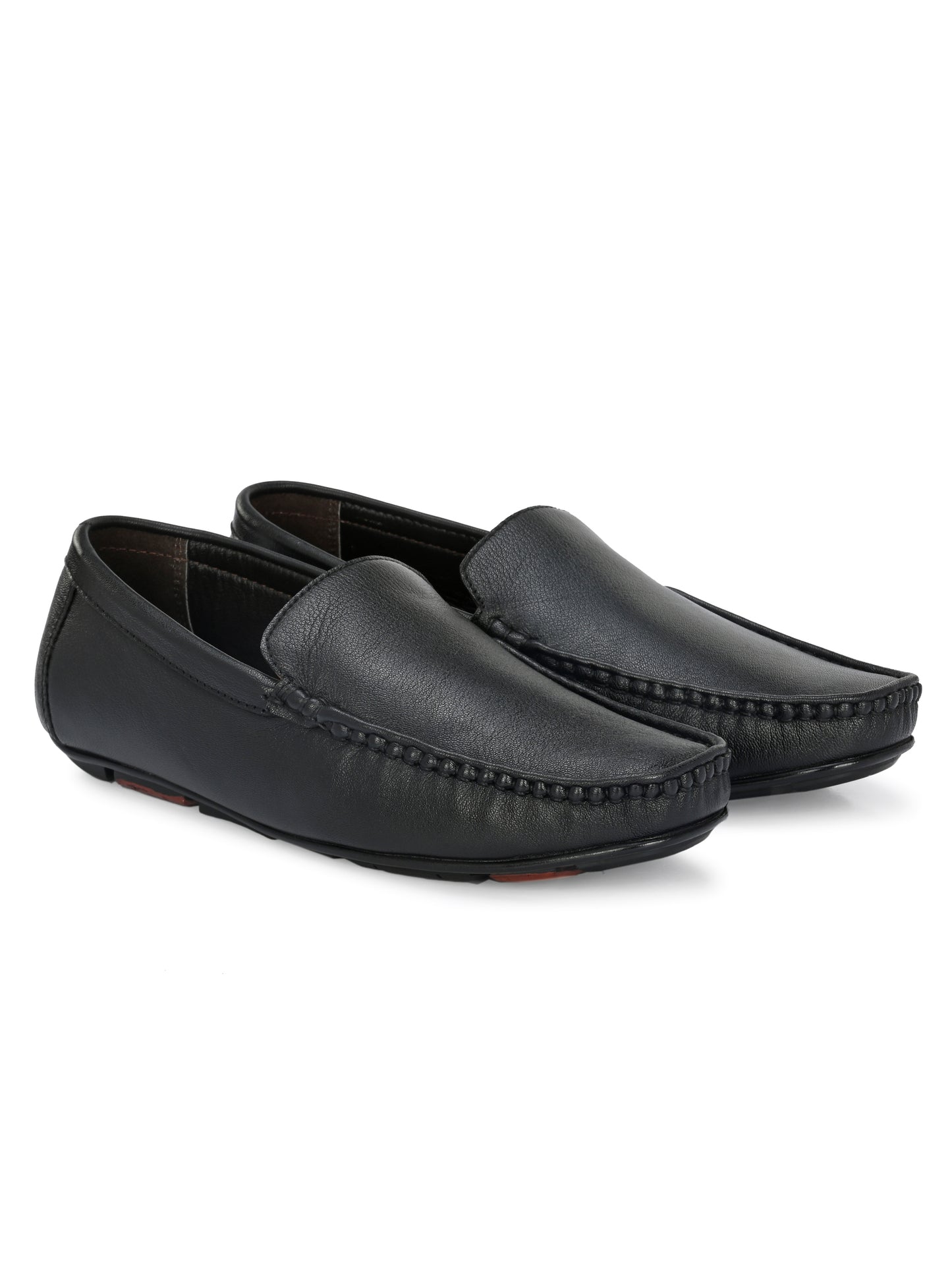Men Textured Leather Loafer Shoes