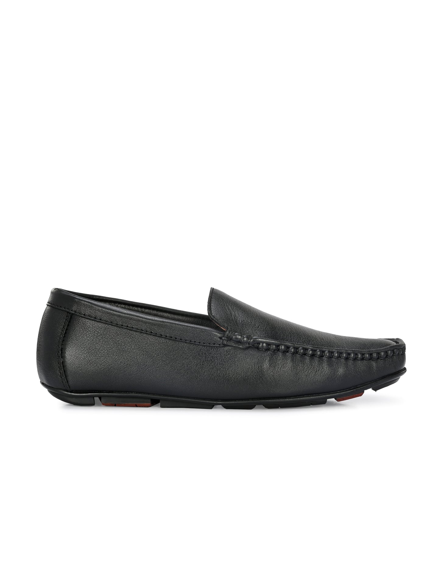 Men Textured Leather Loafer Shoes