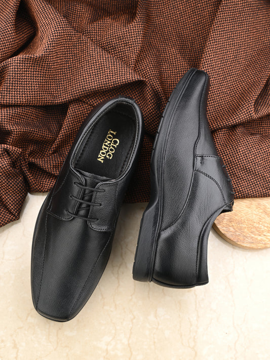 Men's Textured Leather Formal Derby Shoes