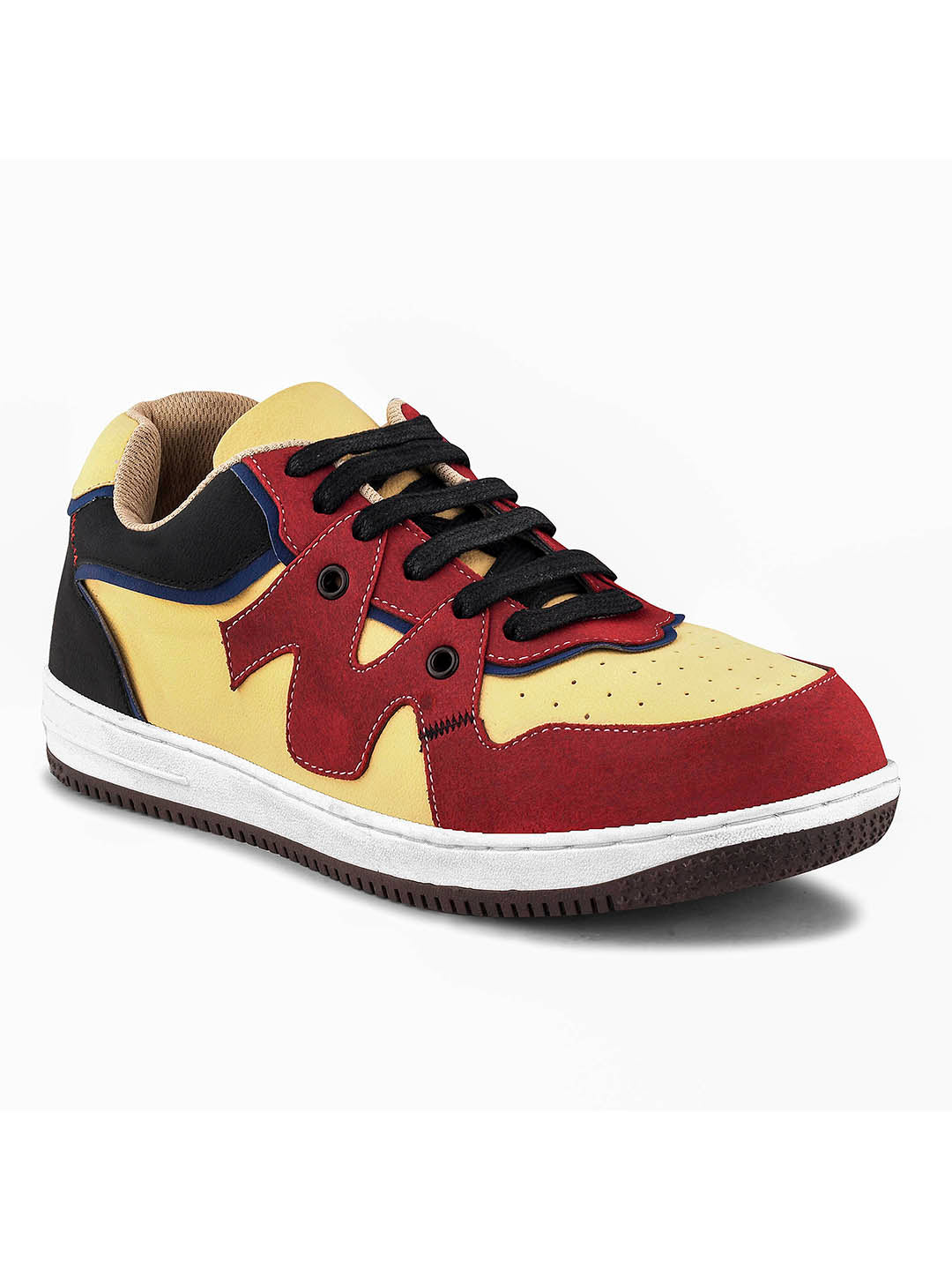 Men's Red & Yellow Casual Sneakers Shoes