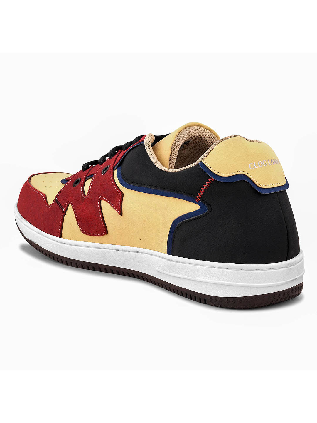 Men's Red & Yellow Casual Sneakers Shoes