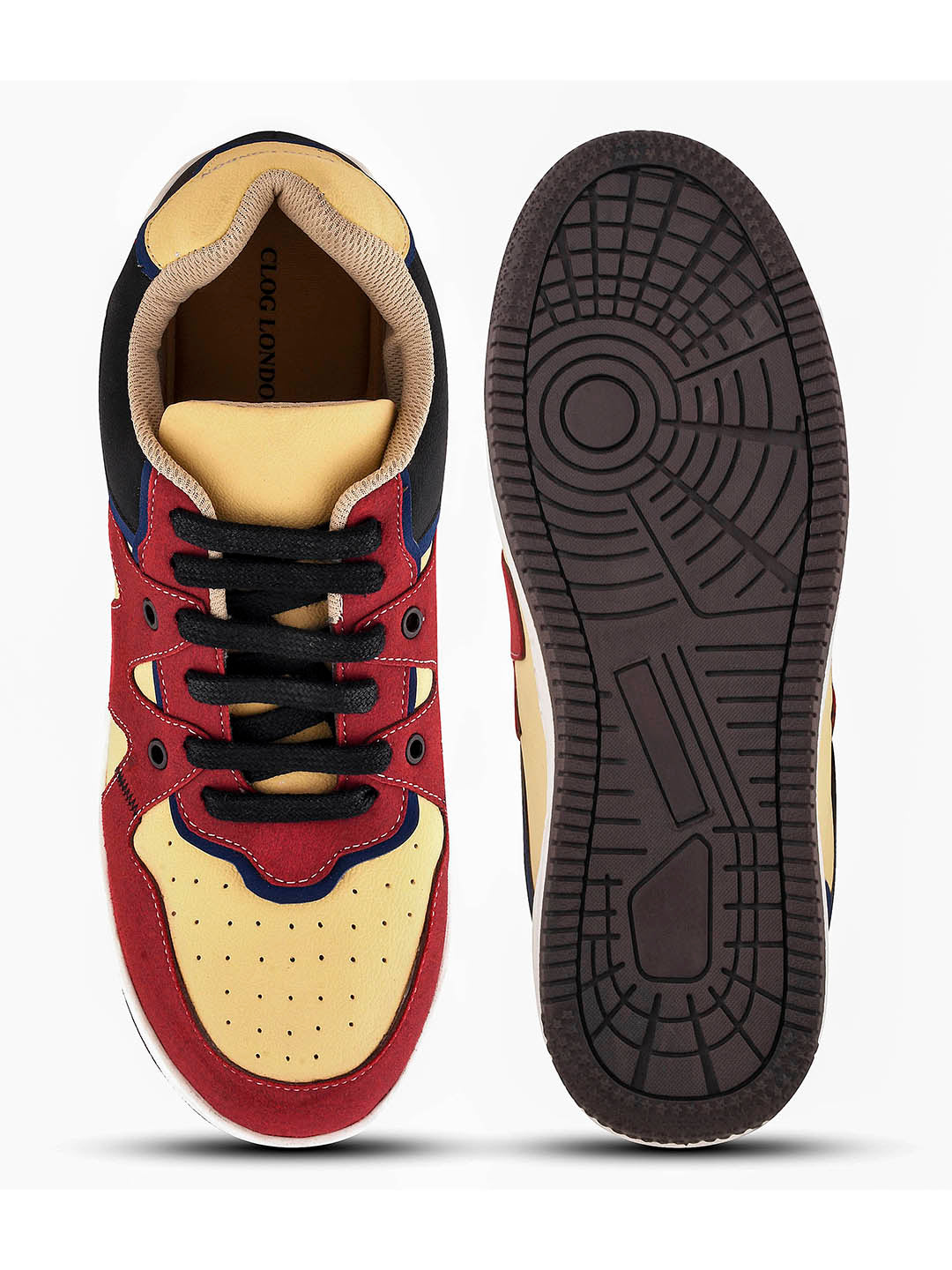 Men's Red & Yellow Casual Sneakers Shoes