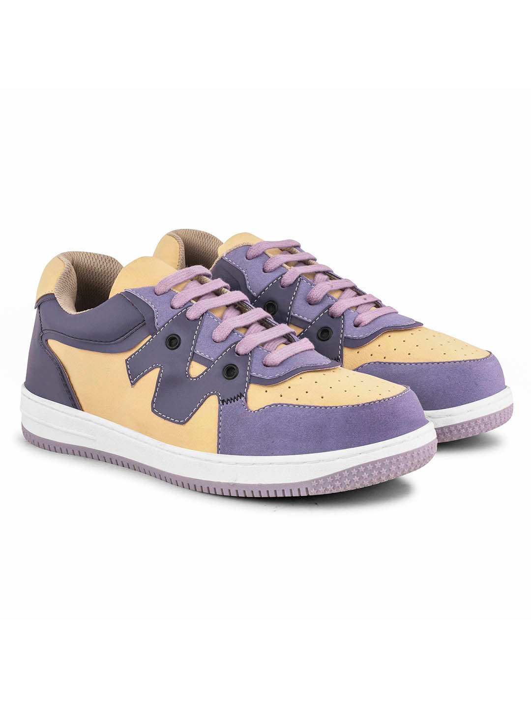 Men's Purple & Yellow Casuals Sneakers Shoes