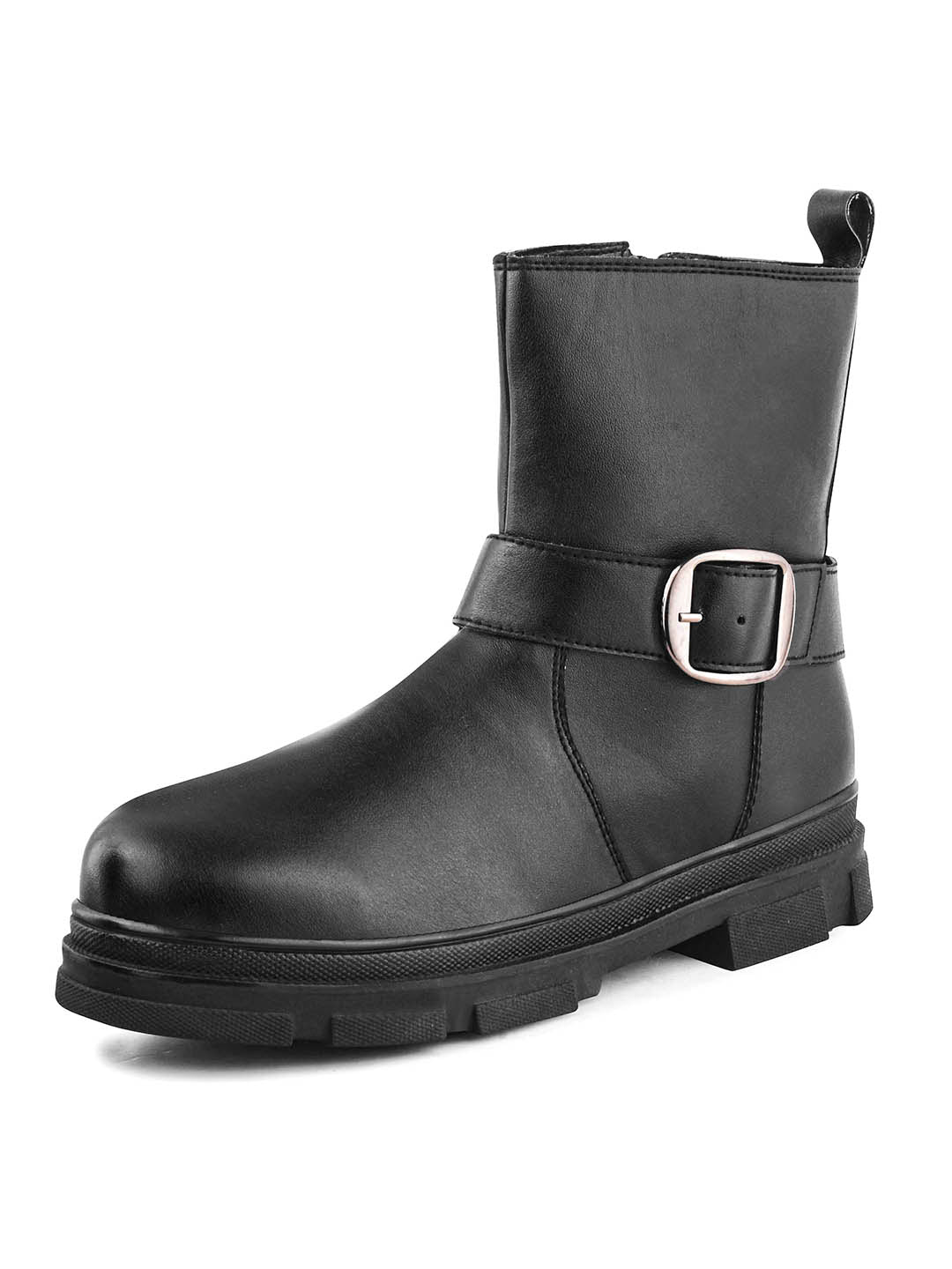 Women Black Block Heeled Boots
