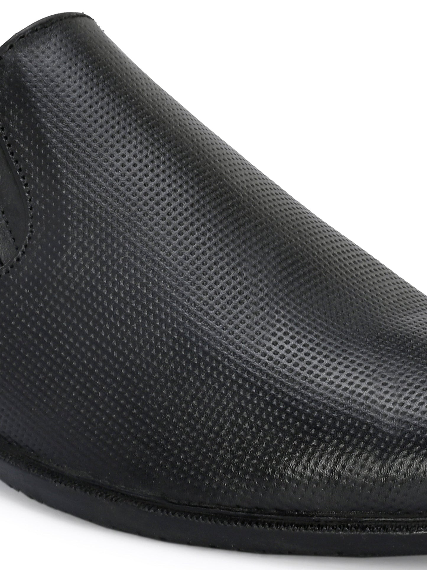 Men's Textured Leather Formal Slip-On Derby Shoes