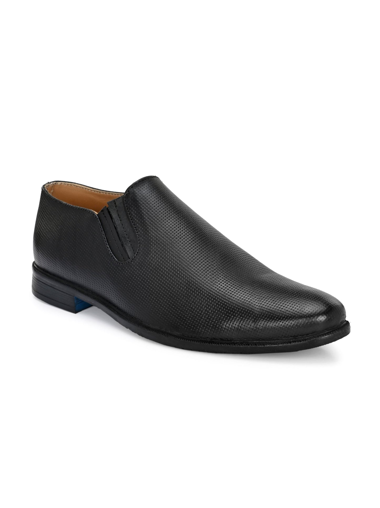 Men's Textured Leather Formal Slip-On Derby Shoes