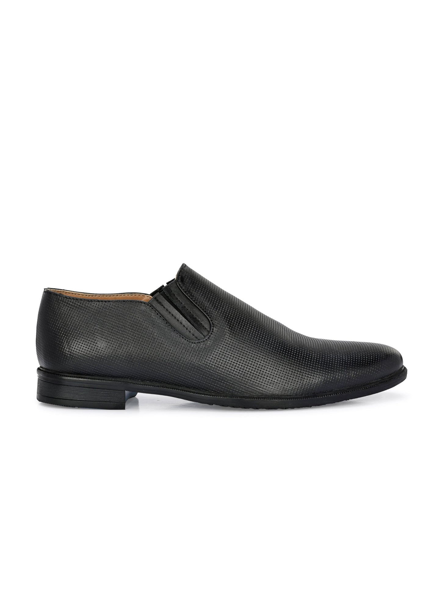 Men's Textured Leather Formal Slip-On Derby Shoes