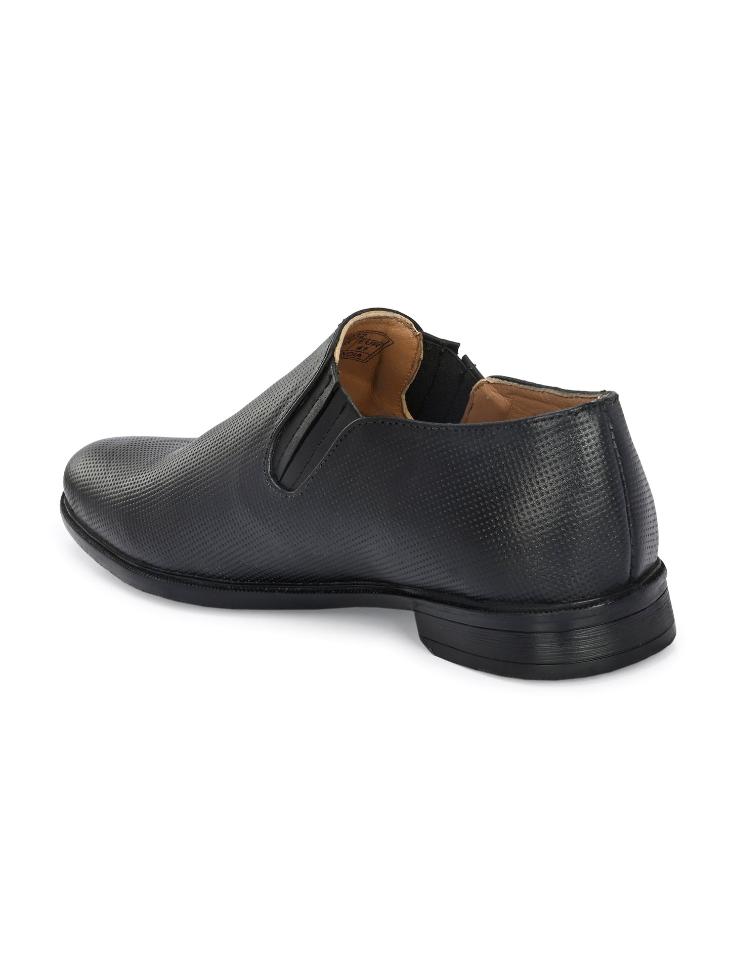 Men's Textured Leather Formal Slip-On Derby Shoes