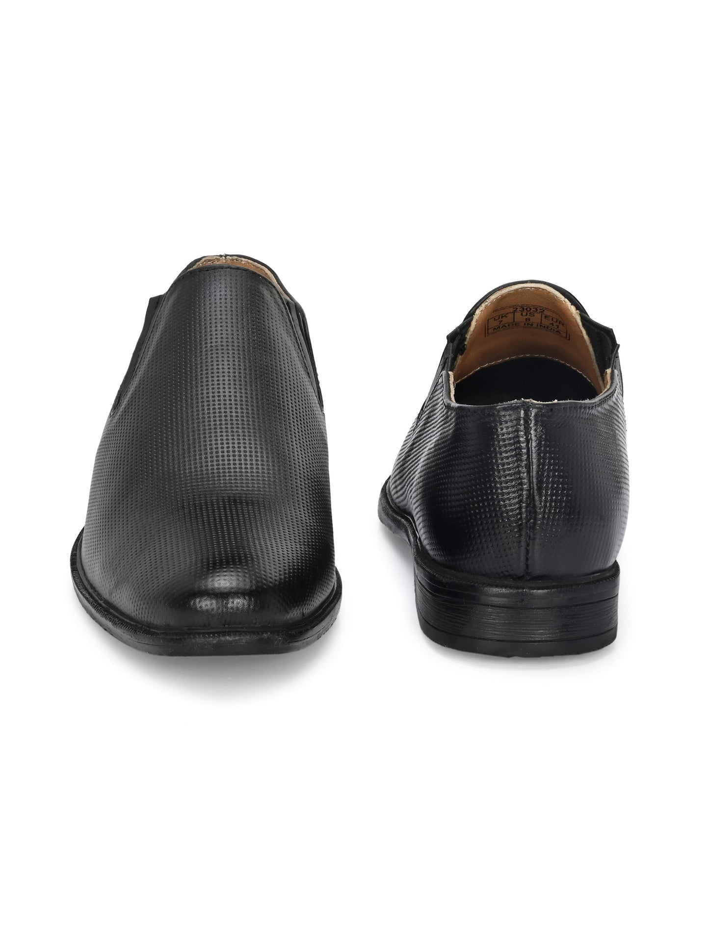 Men's Textured Leather Formal Slip-On Derby Shoes