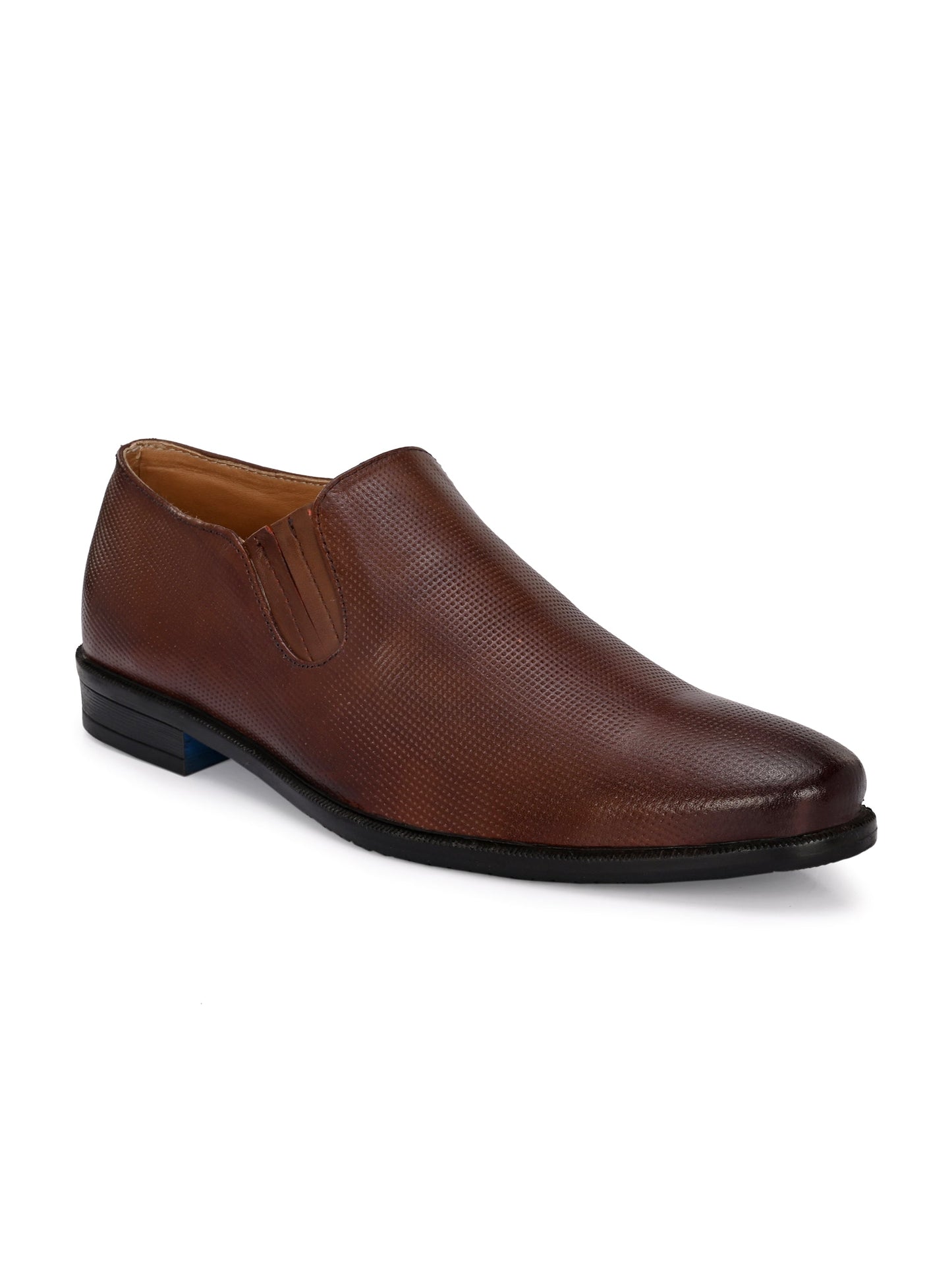 Men's Textured Leather Formal Slip-On Derby Shoes