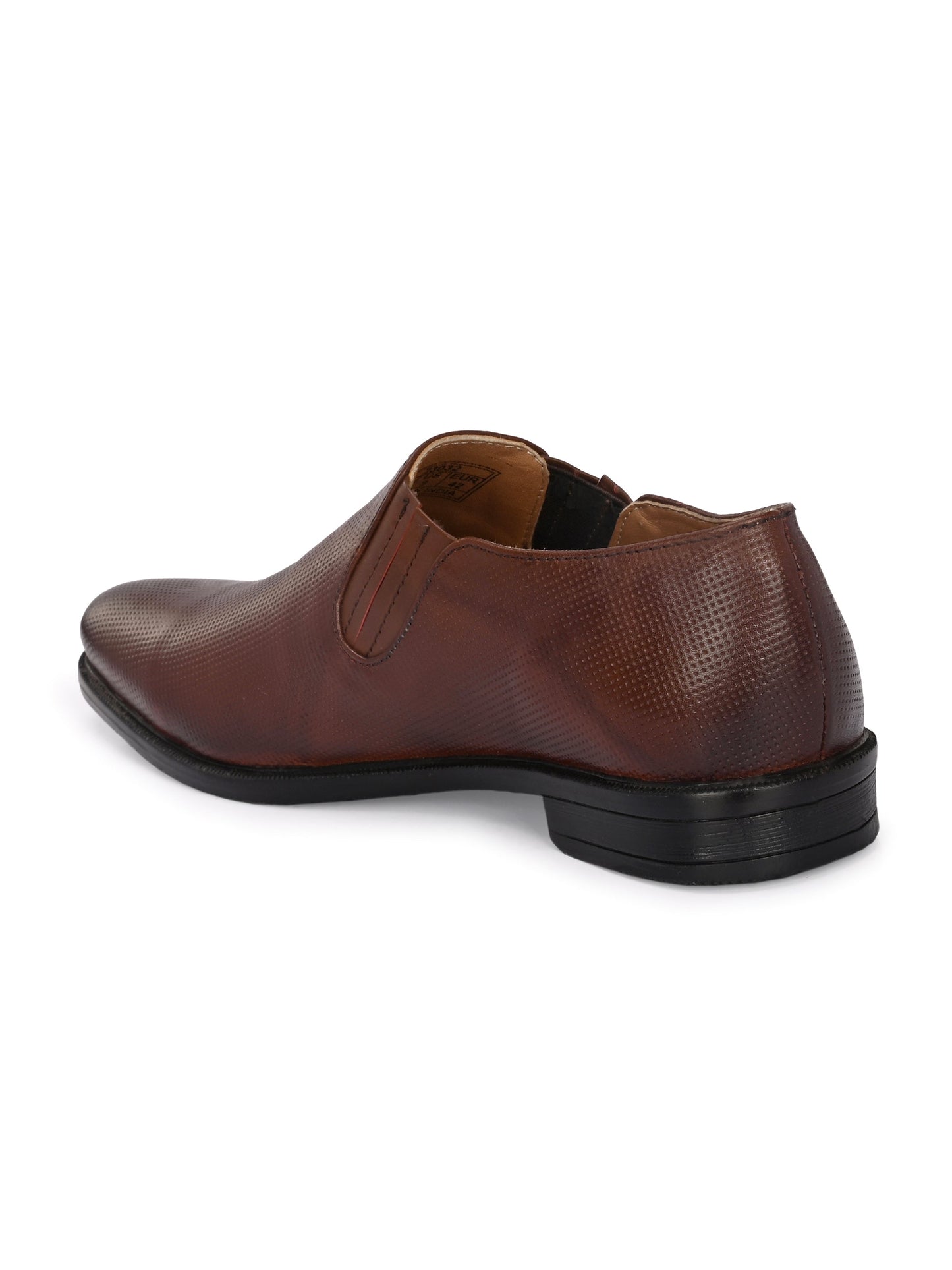 Men's Textured Leather Formal Slip-On Derby Shoes