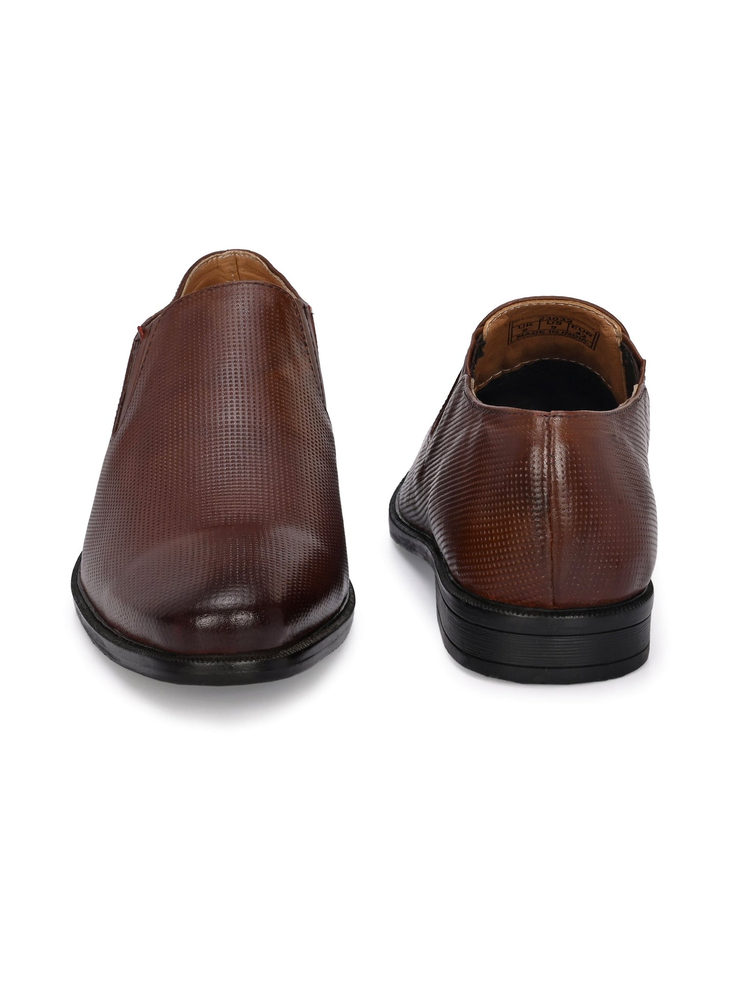 Men's Textured Leather Formal Slip-On Derby Shoes