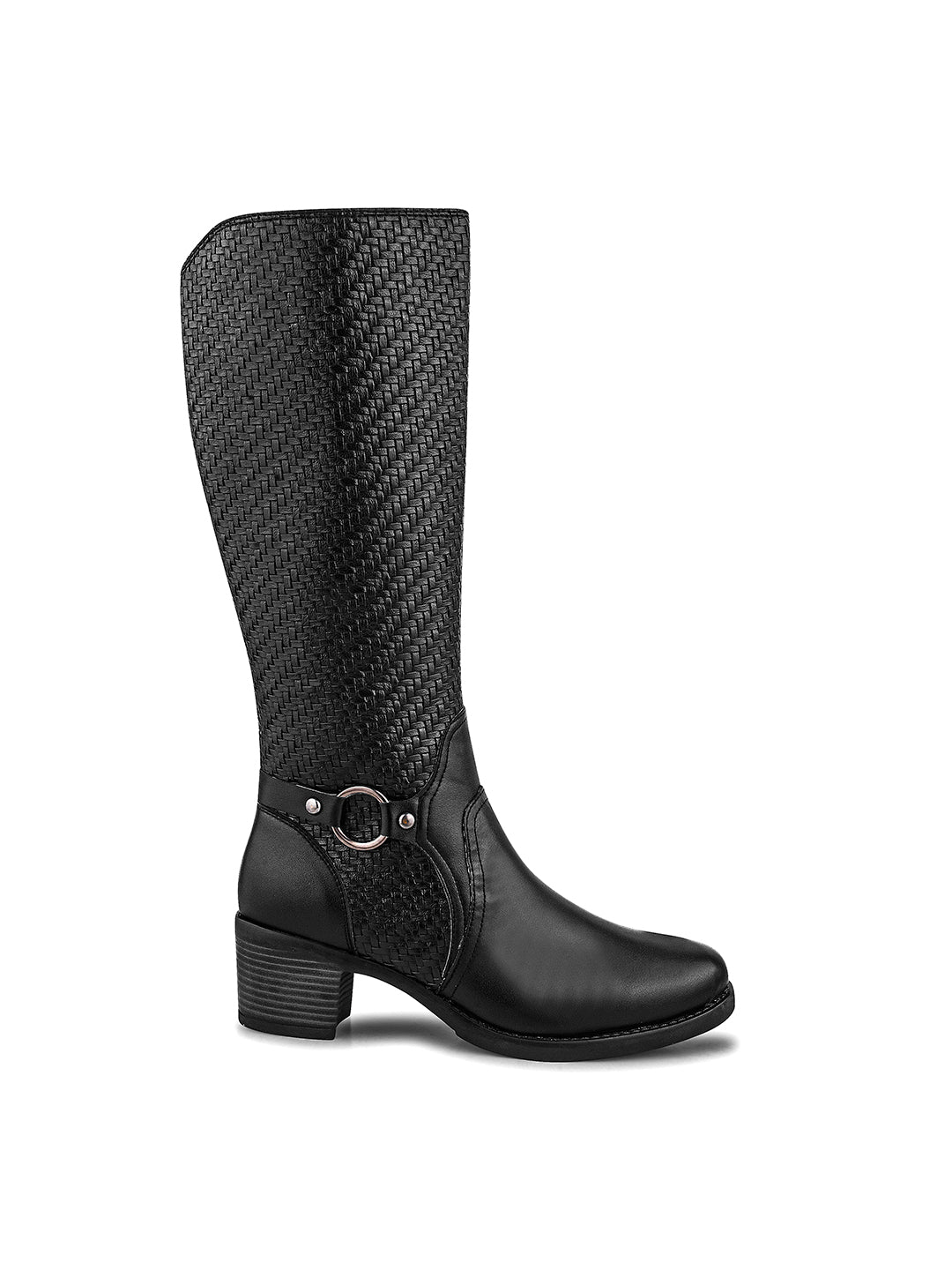 Women Black Ankle Length Side Zipper Boots
