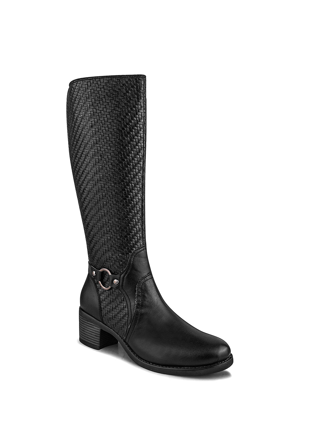 Women Black Ankle Length Side Zipper Boots