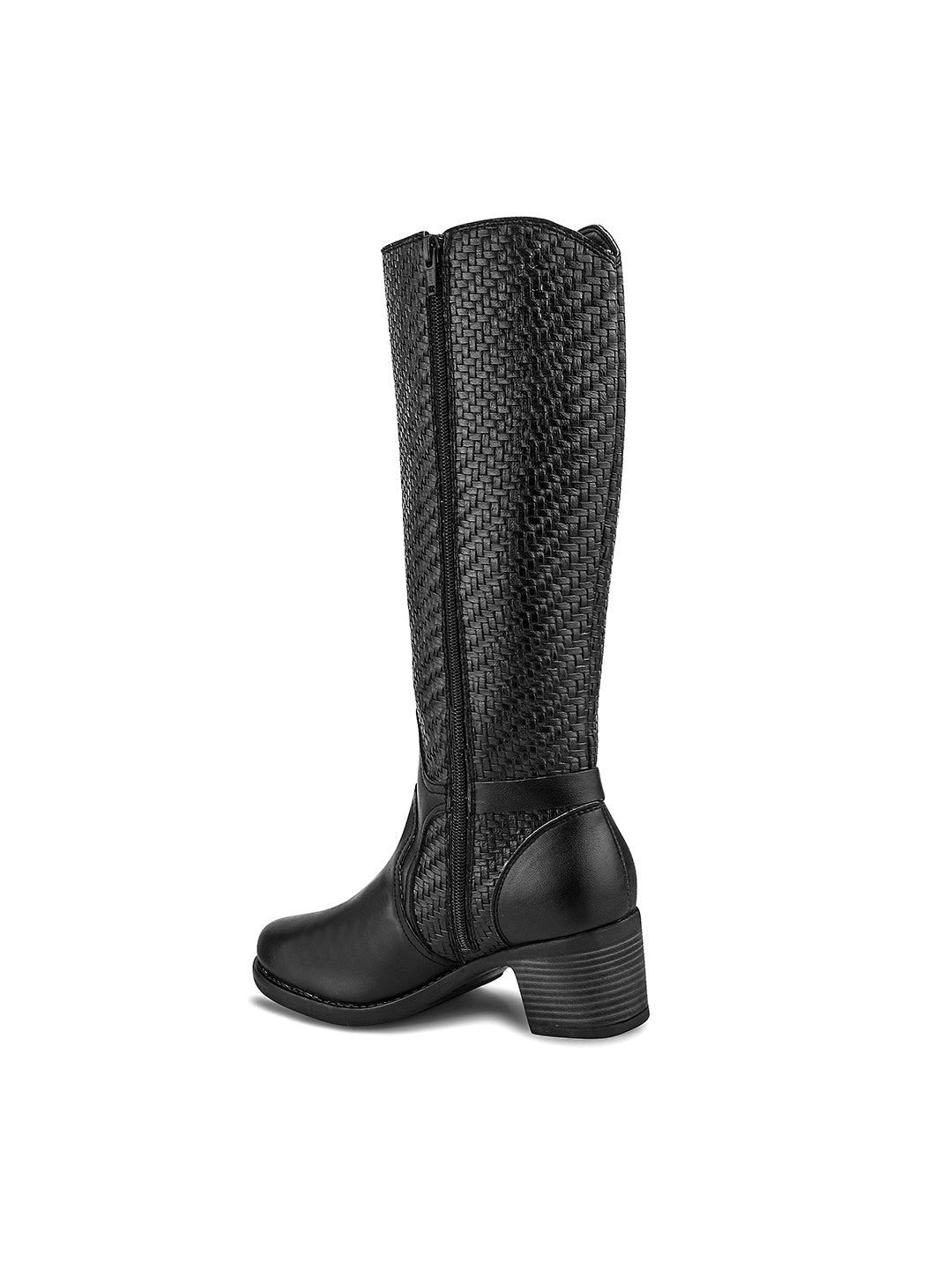 Women Black Ankle Length Side Zipper Boots
