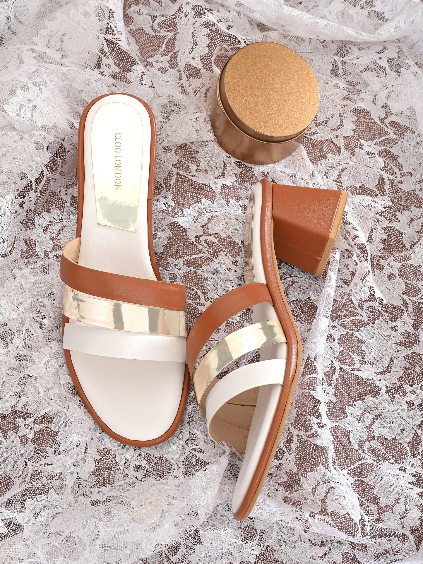 Women Tan Fashion Heels Sandals