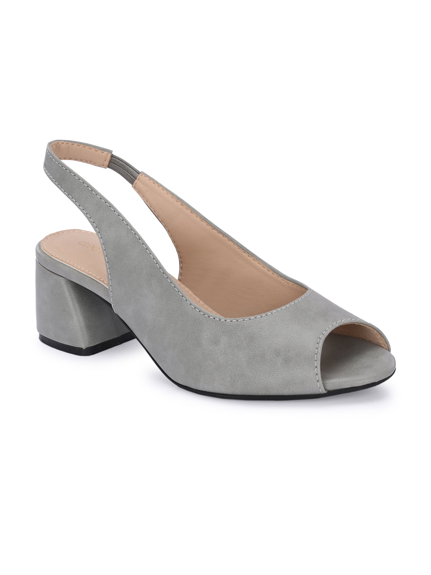 Women Grey Synthetic Block Heels