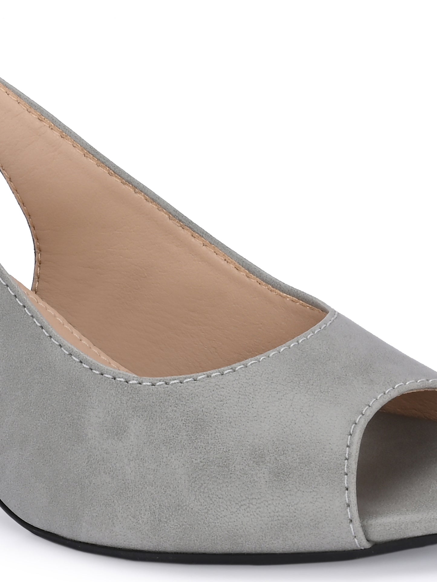 Women Grey Synthetic Block Heels
