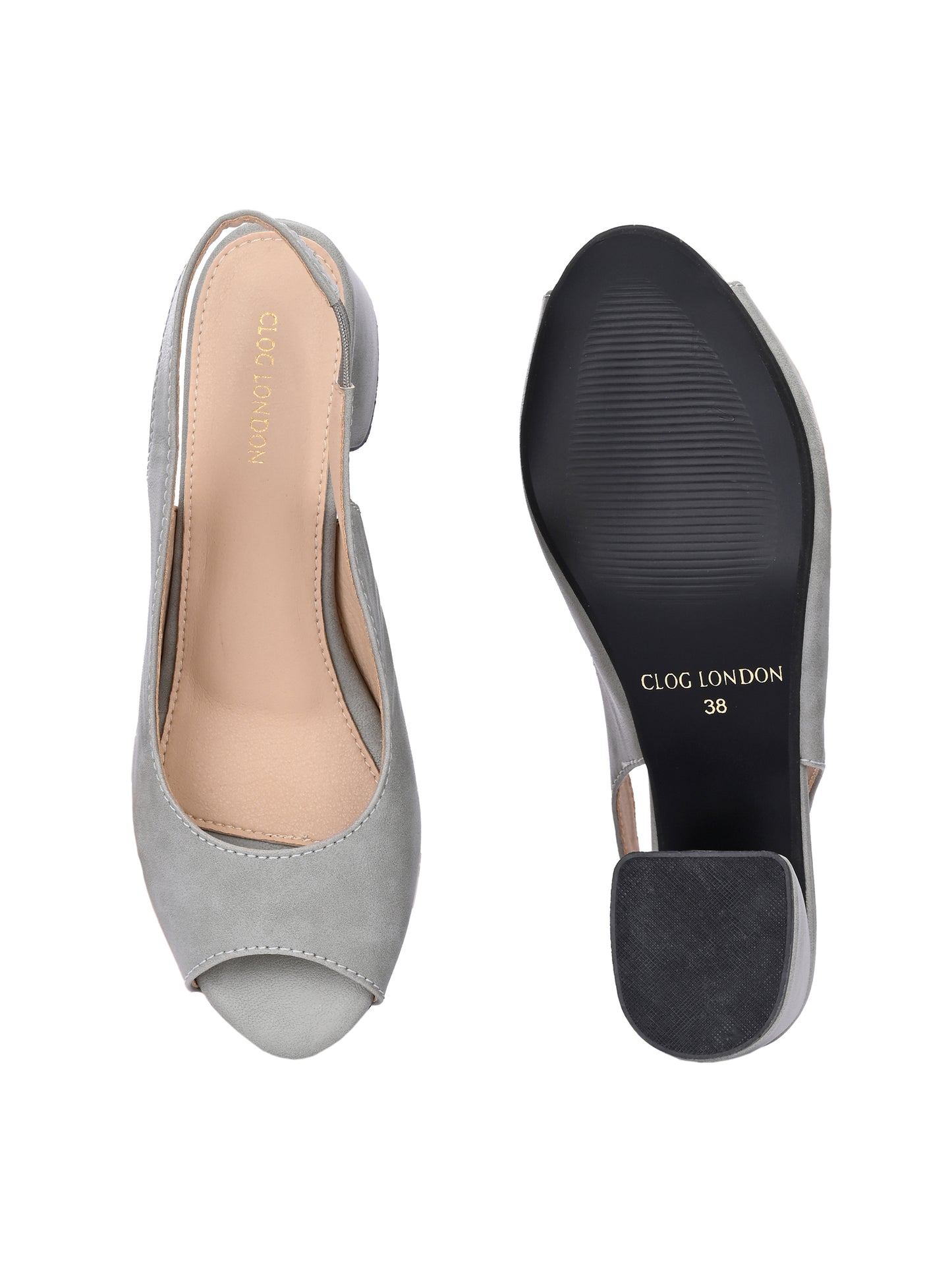 Women Grey Synthetic Block Heels