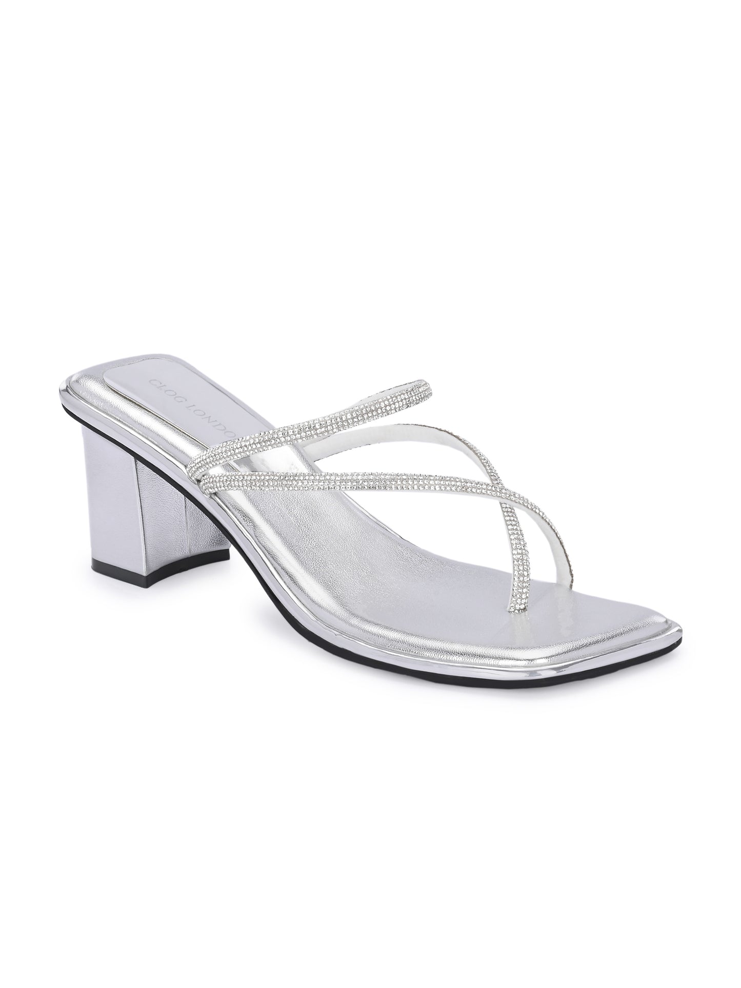 Women Silver Casusal Heels Sandals