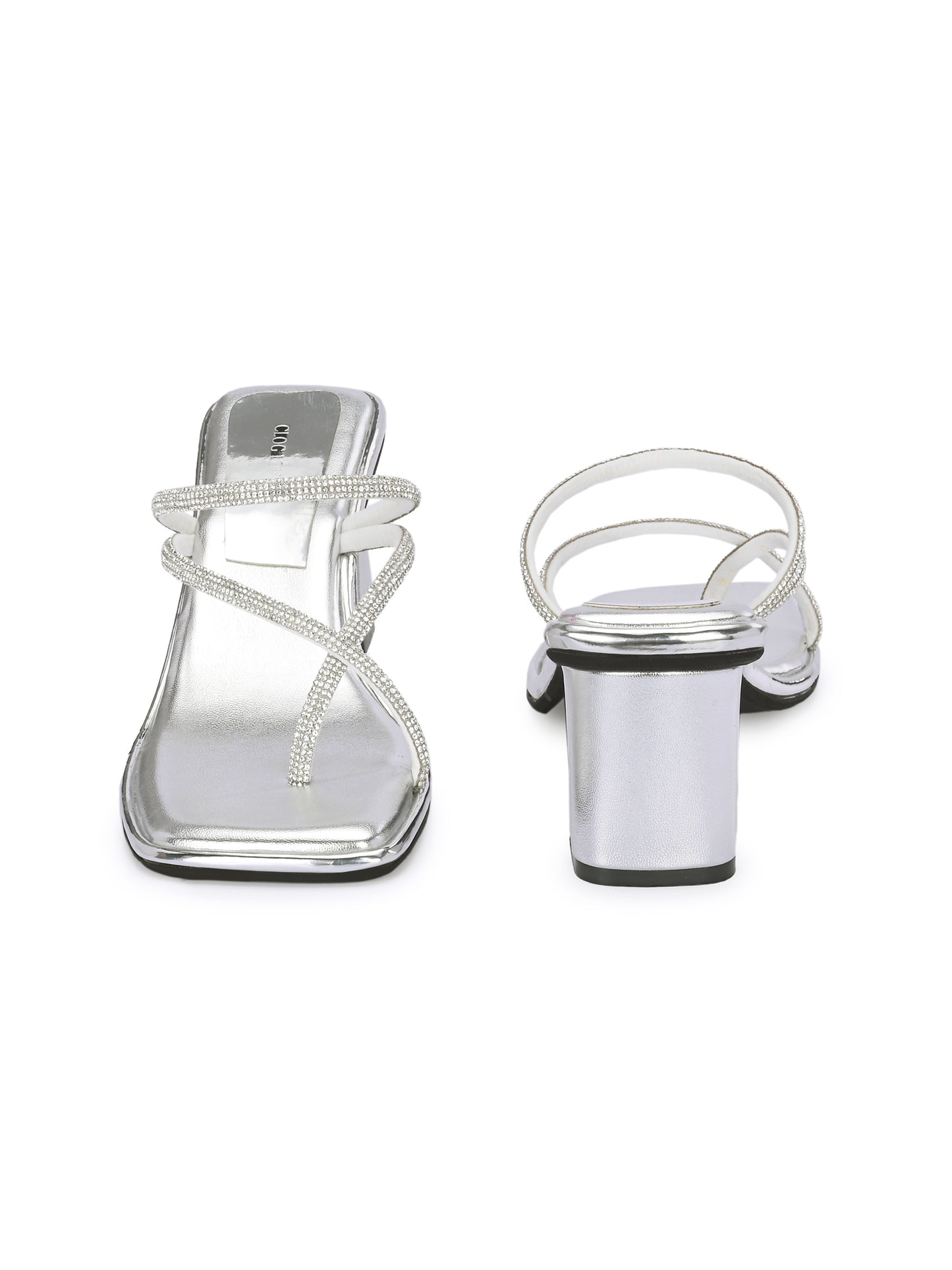 Women Silver Casusal Heels Sandals