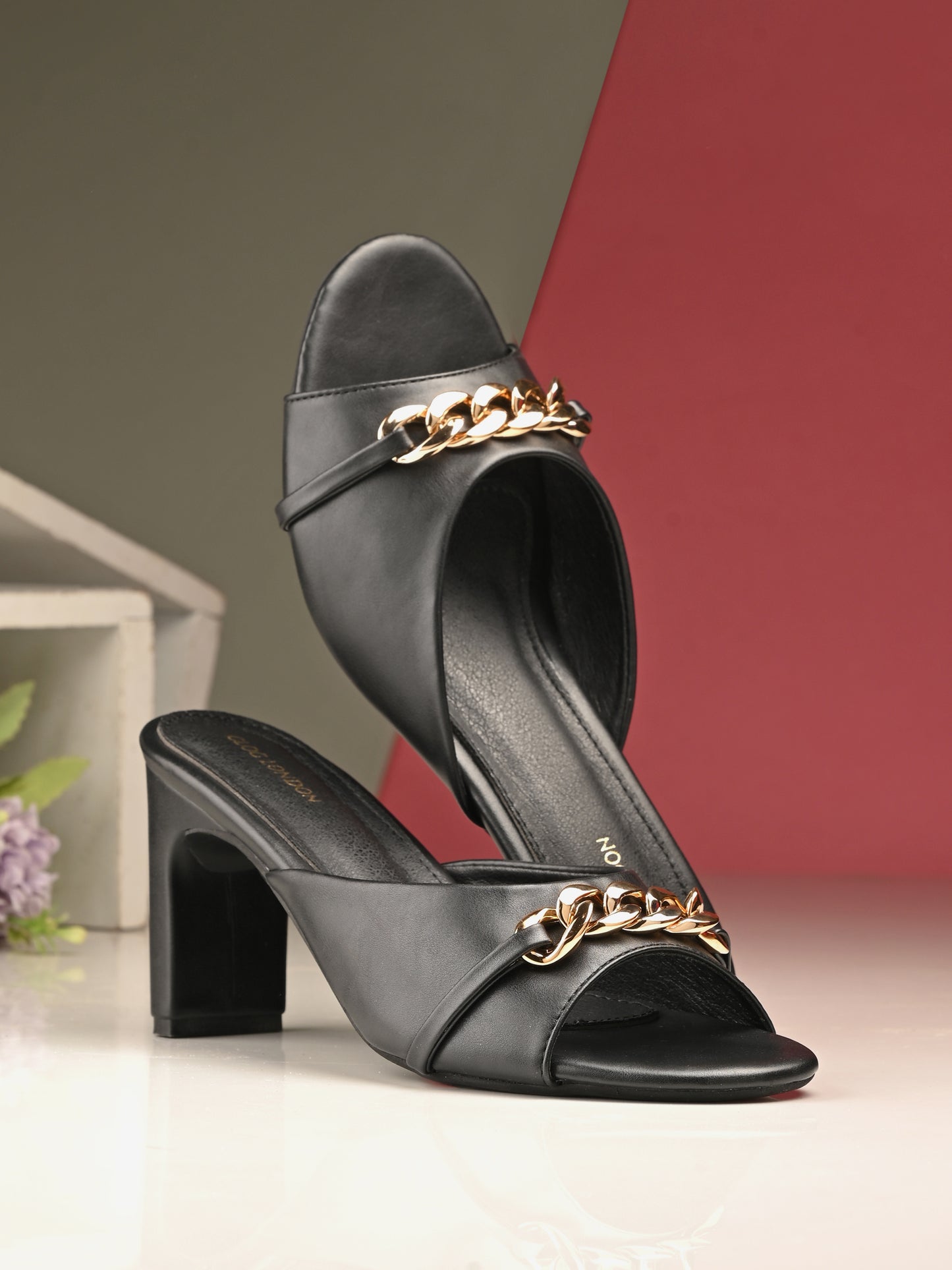 Women Beige Open Toe Block Heels