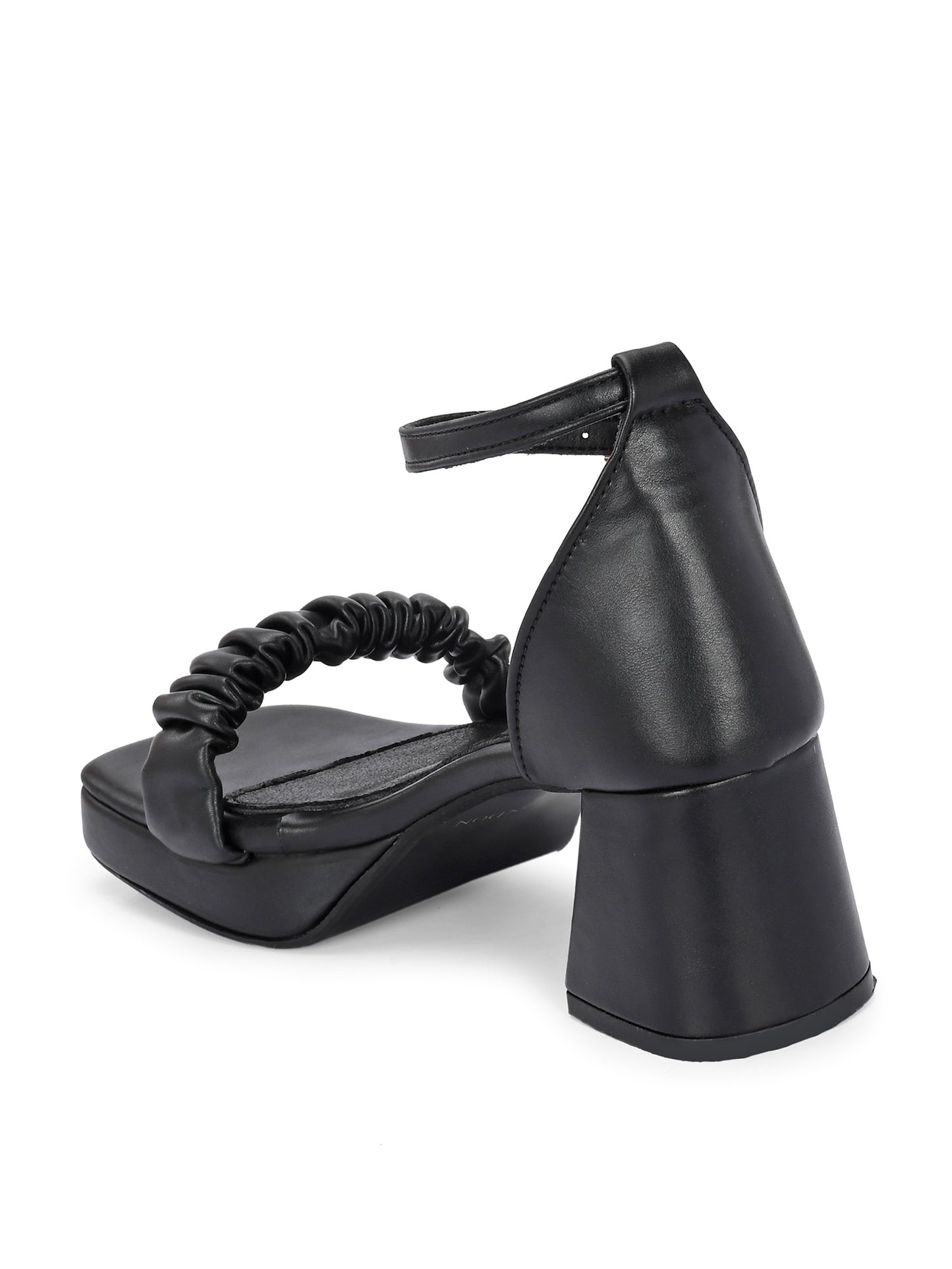 Women Black Strap Heels Sandals