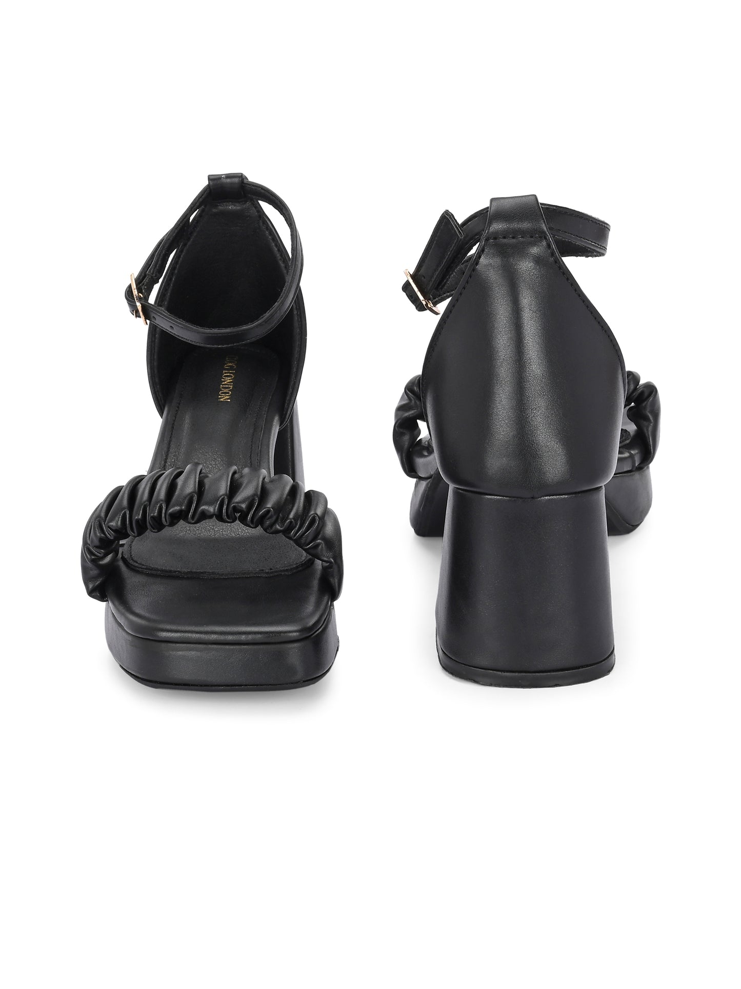 Women Black Strap Heels Sandals