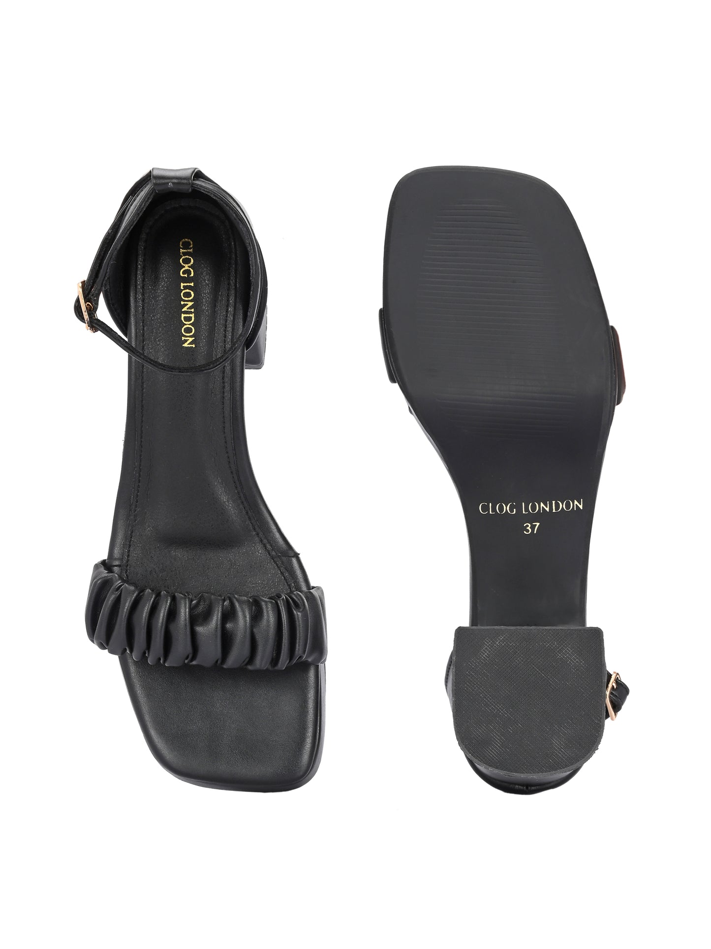 Women Black Strap Heels Sandals