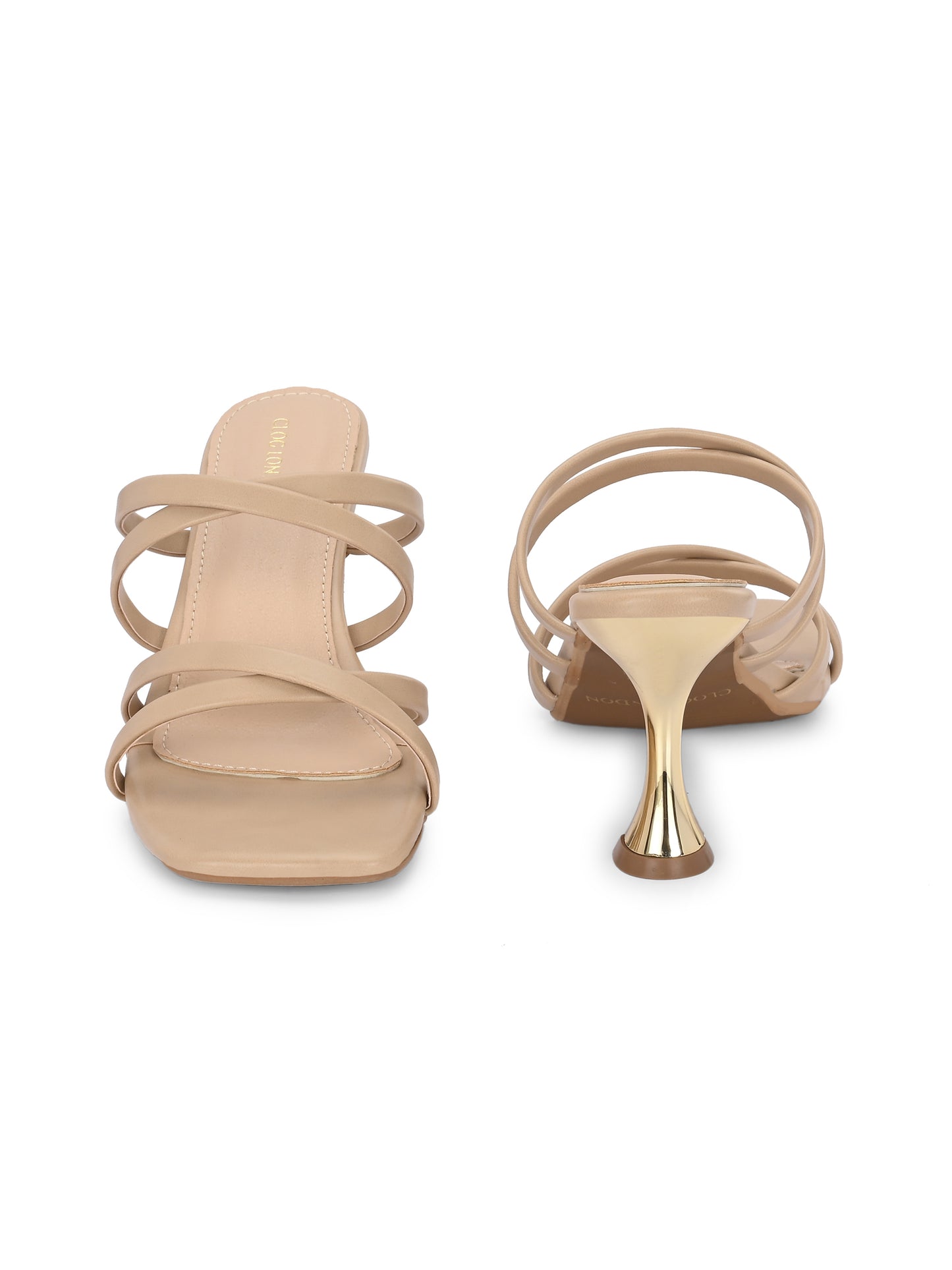 Women Beige Stylish Block Heels