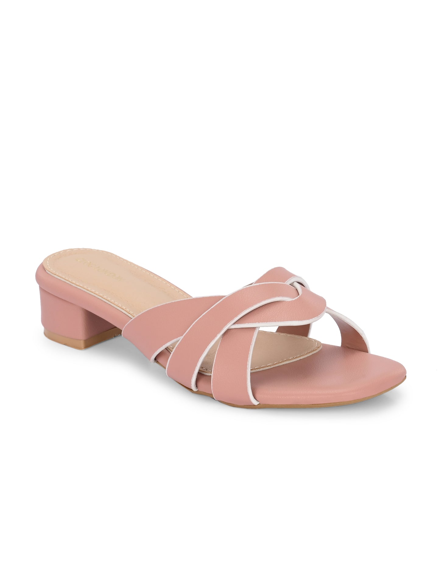 Women Peach Casual Heels Sandals