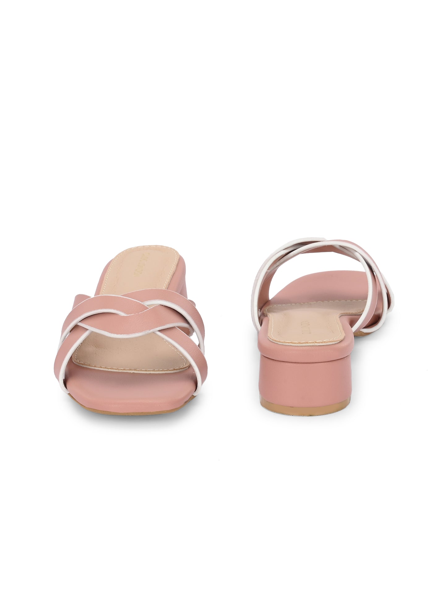 Women Peach Casual Heels Sandals