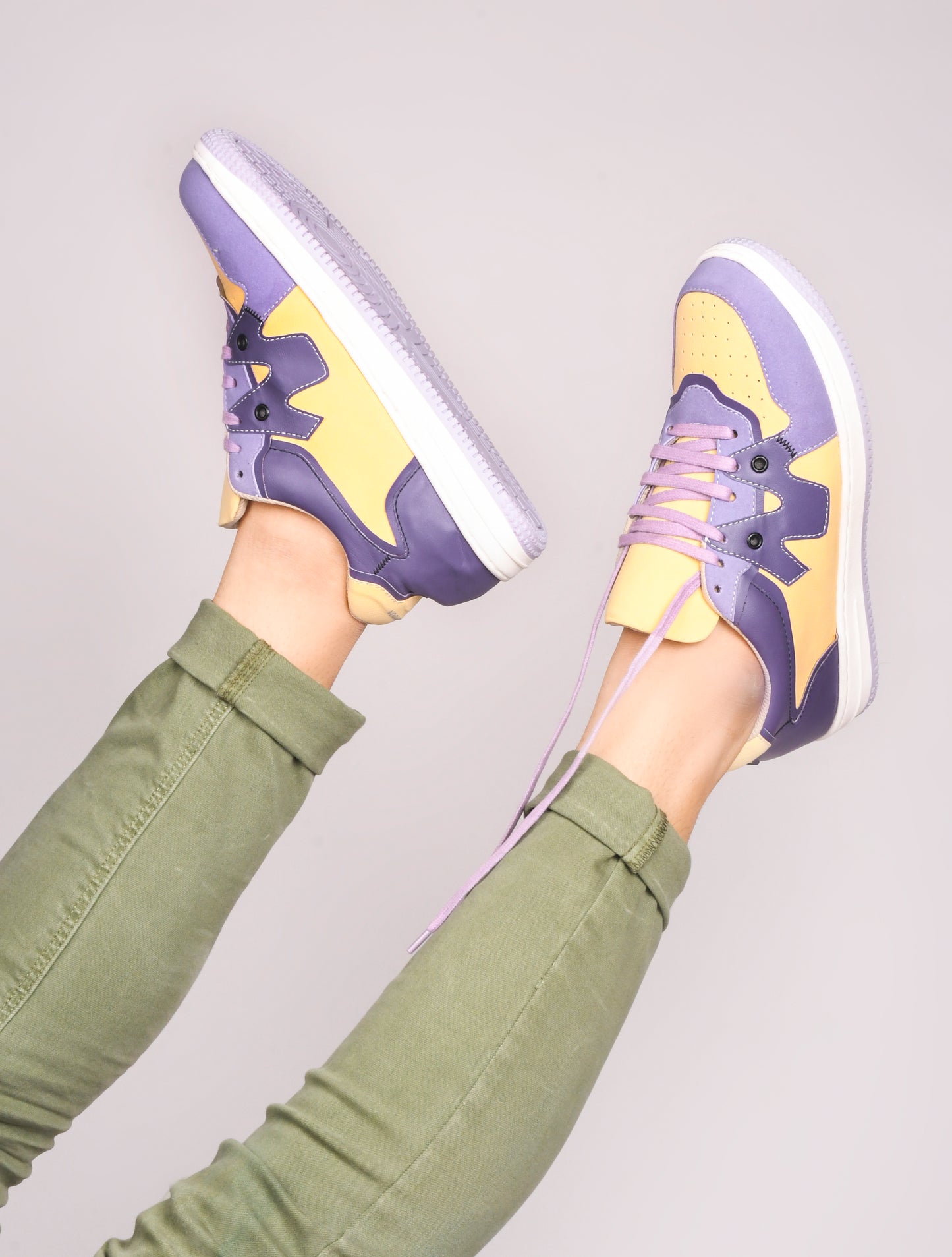 Men's Purple & Yellow Casuals Sneakers Shoes