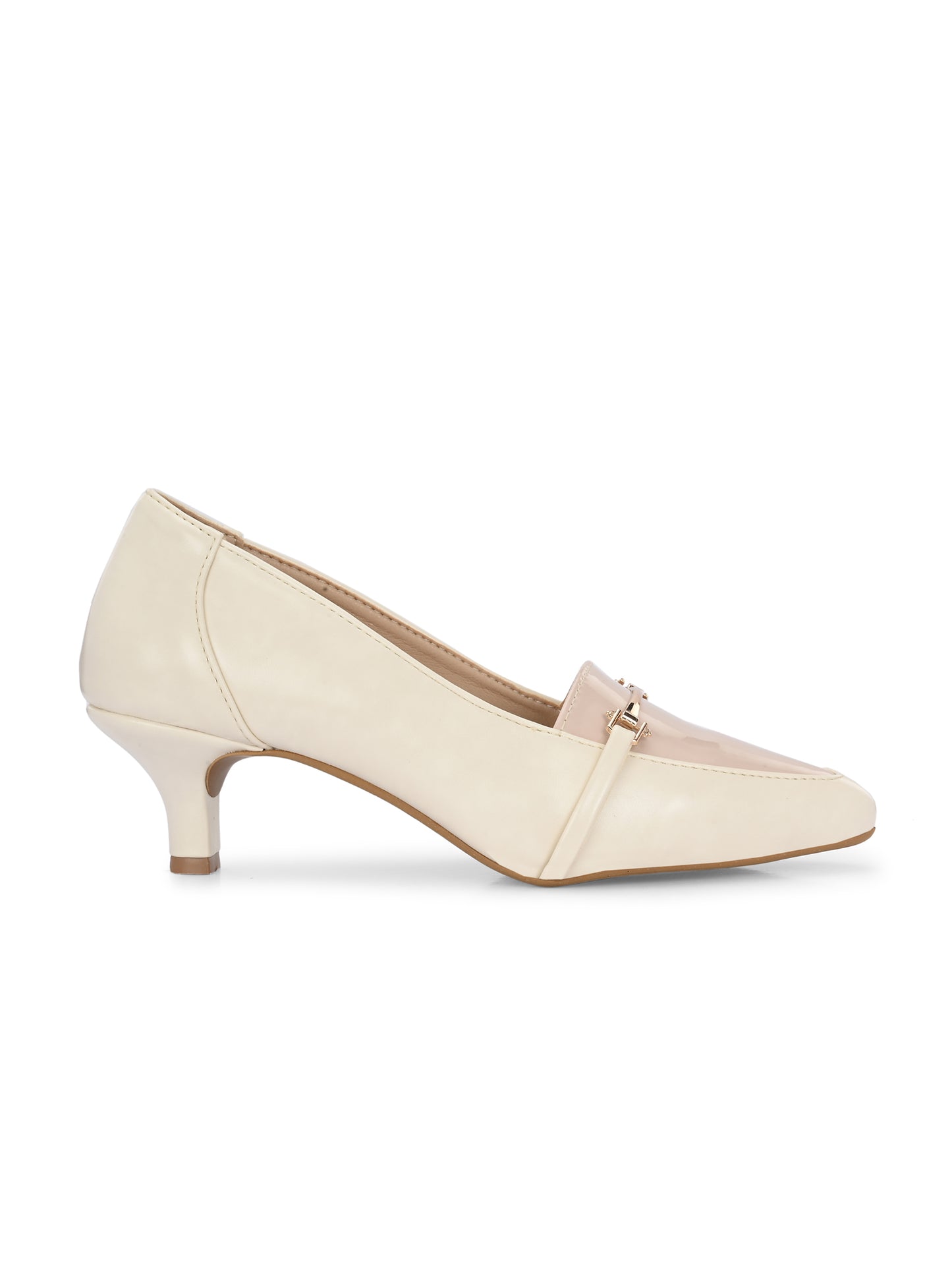 Women Off-White Block Pumps Heeled Sandals