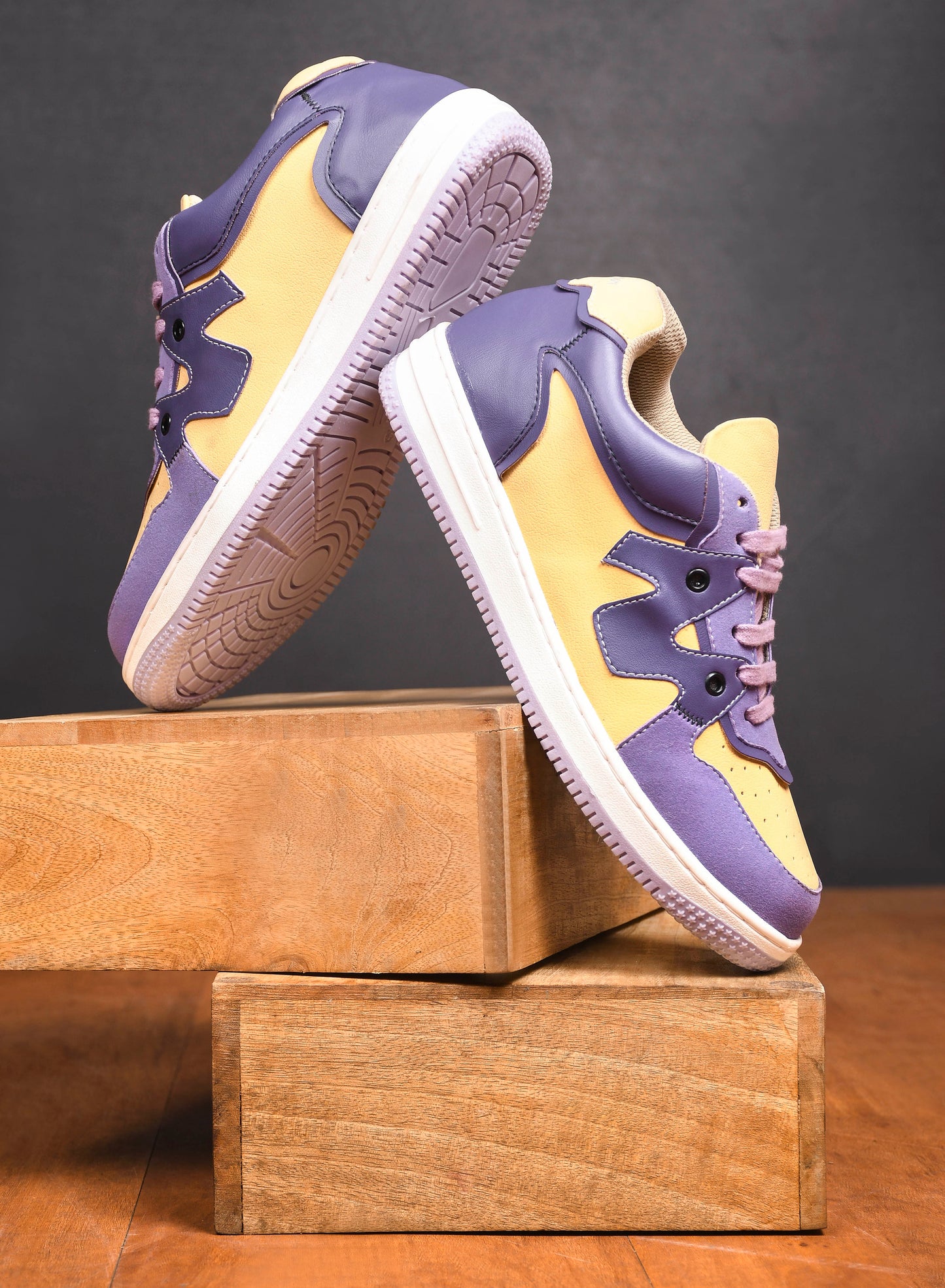 Men's Purple & Yellow Casuals Sneakers Shoes