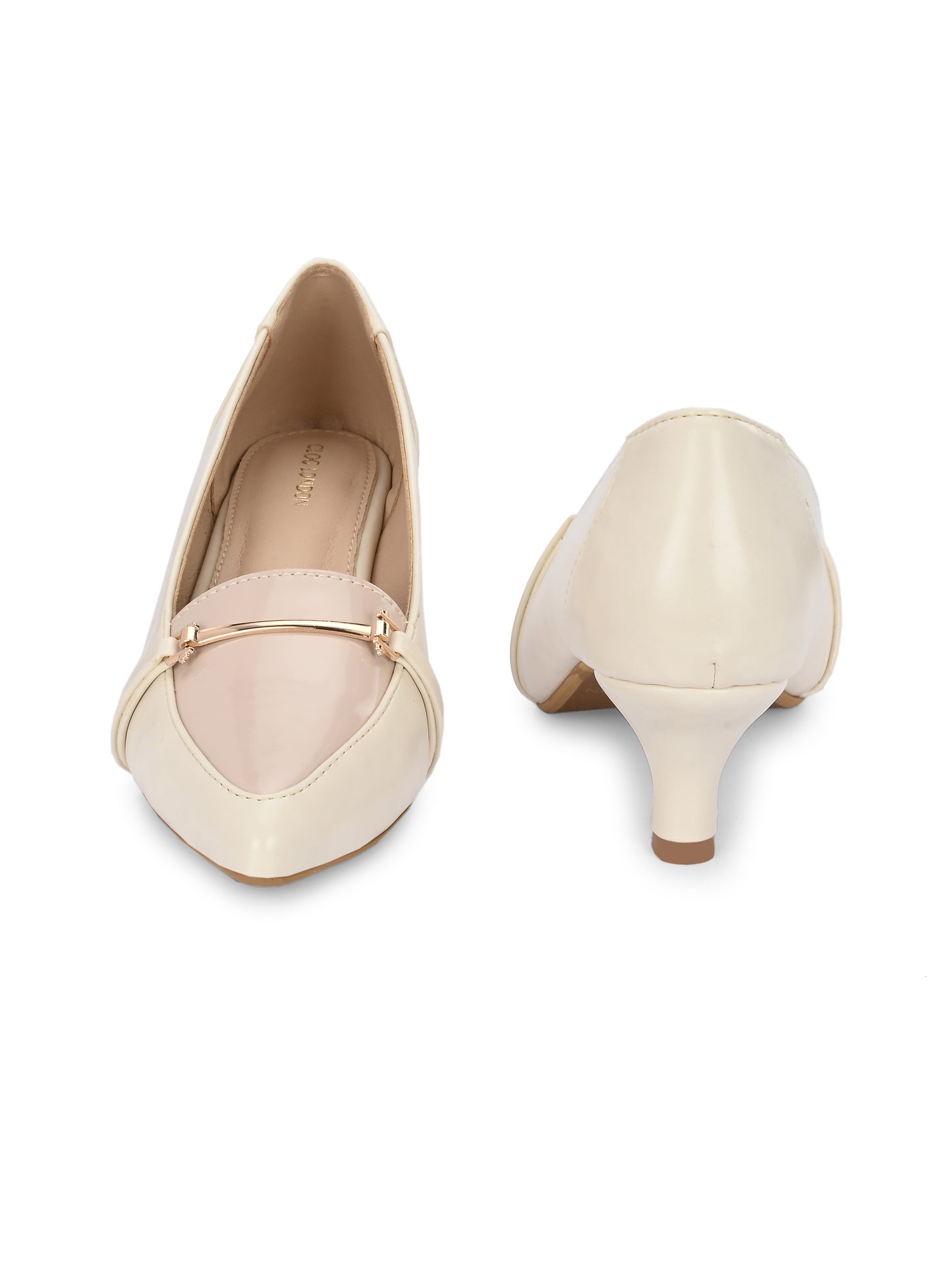 Women Off-White Block Pumps Heeled Sandals
