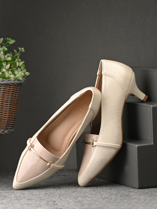 Women Off-White Block Pumps Heeled Sandals