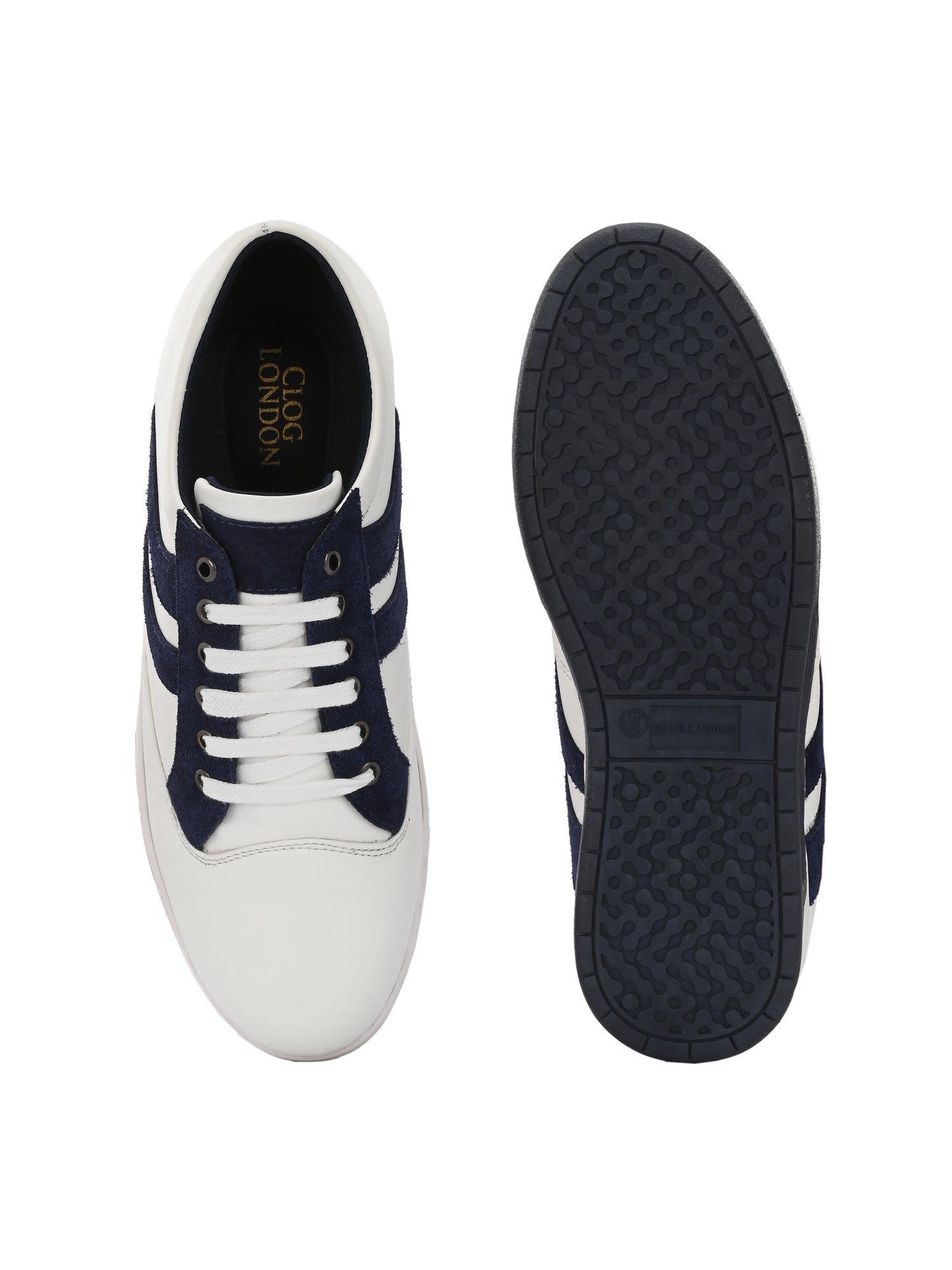 Men's White-Blue Sneakers Shoes