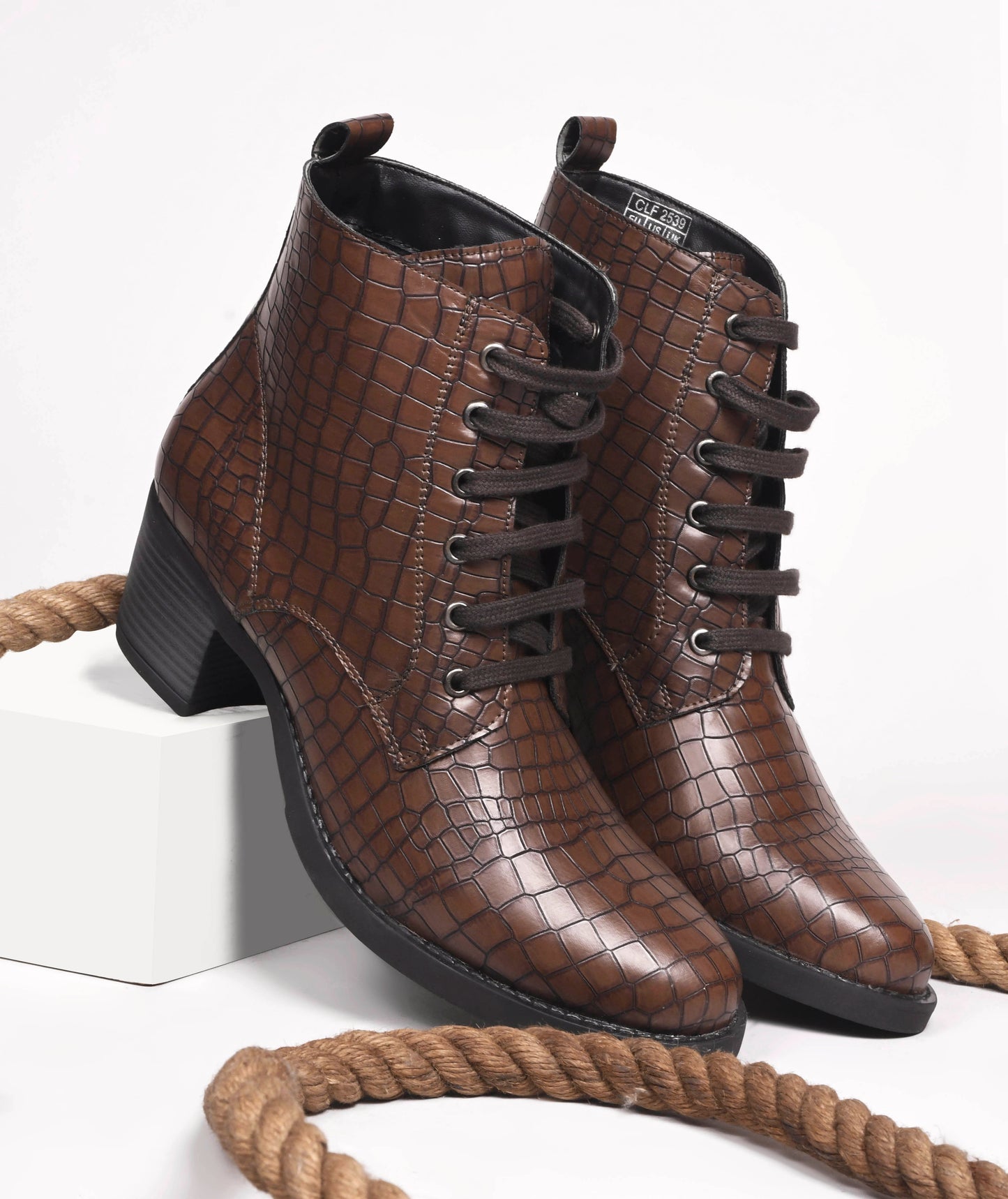 Women Black Lace-up-Ankle Boots