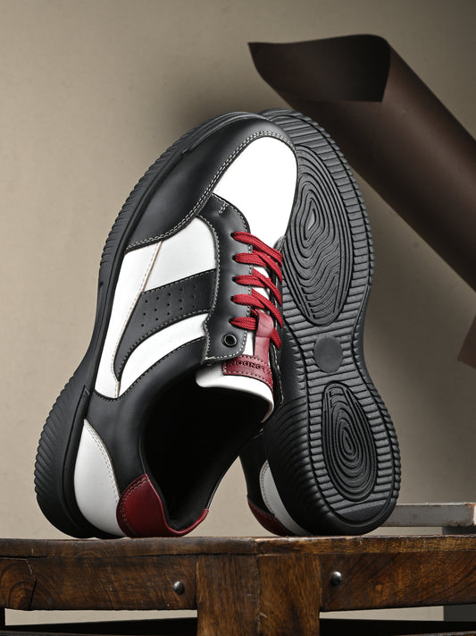 White-Black Sneakers Shoes for Men's