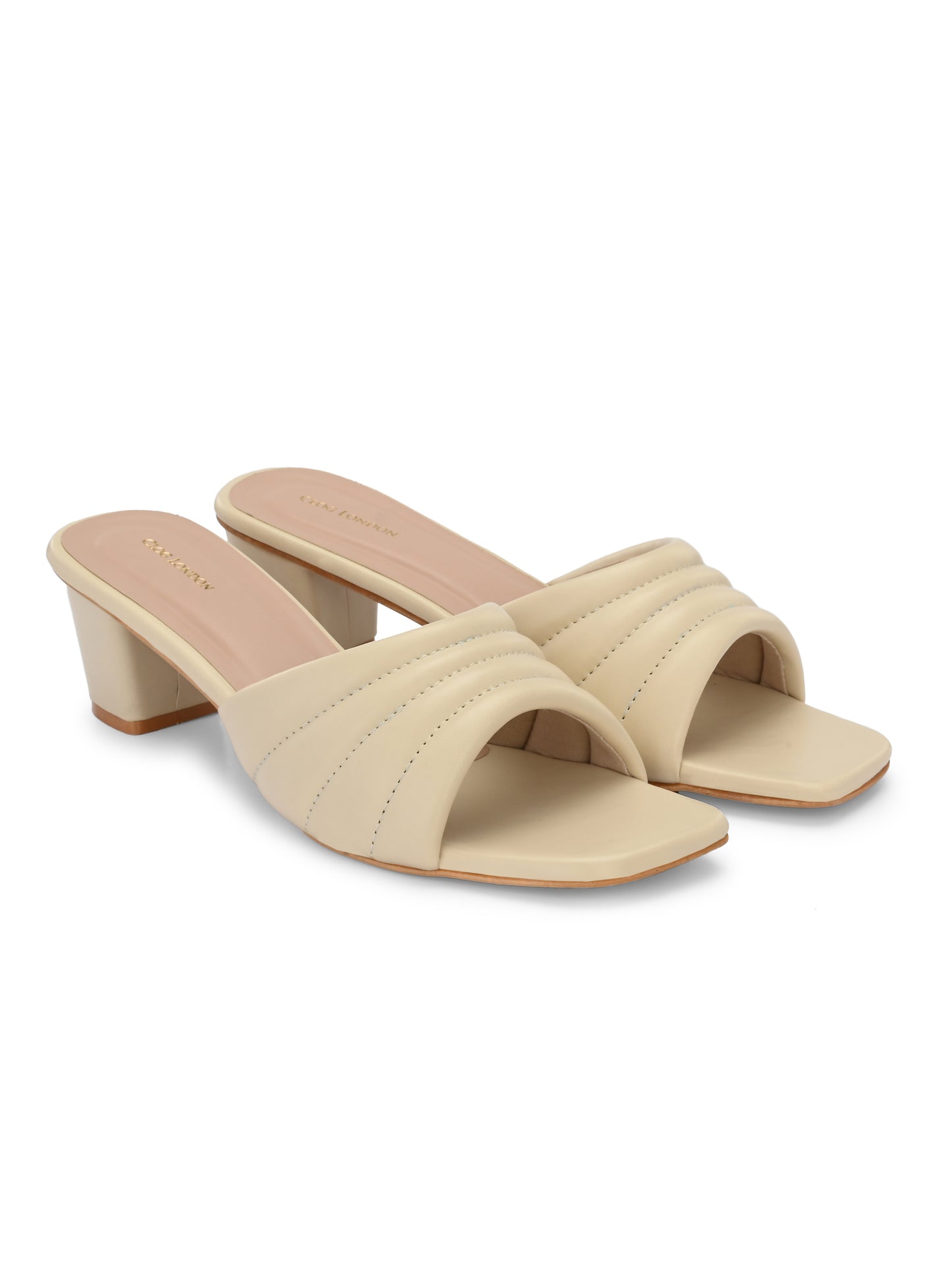 Women Green Double Strap Heel Sandals